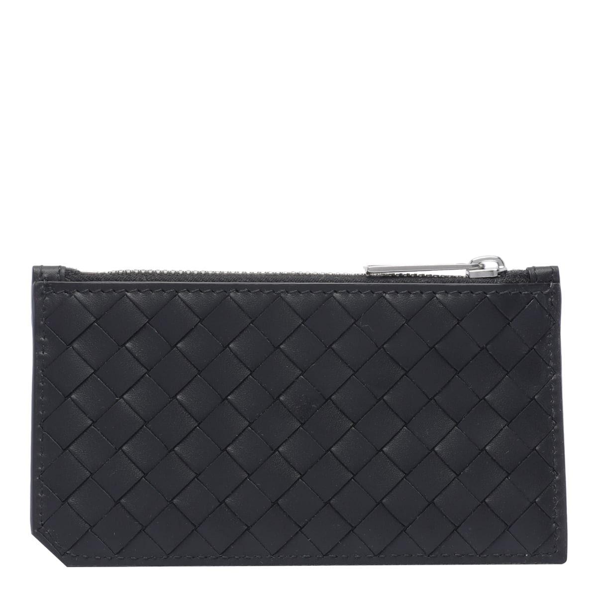 Shop Bottega Veneta Intrecciato Piccolo Zipped Card Case In Black