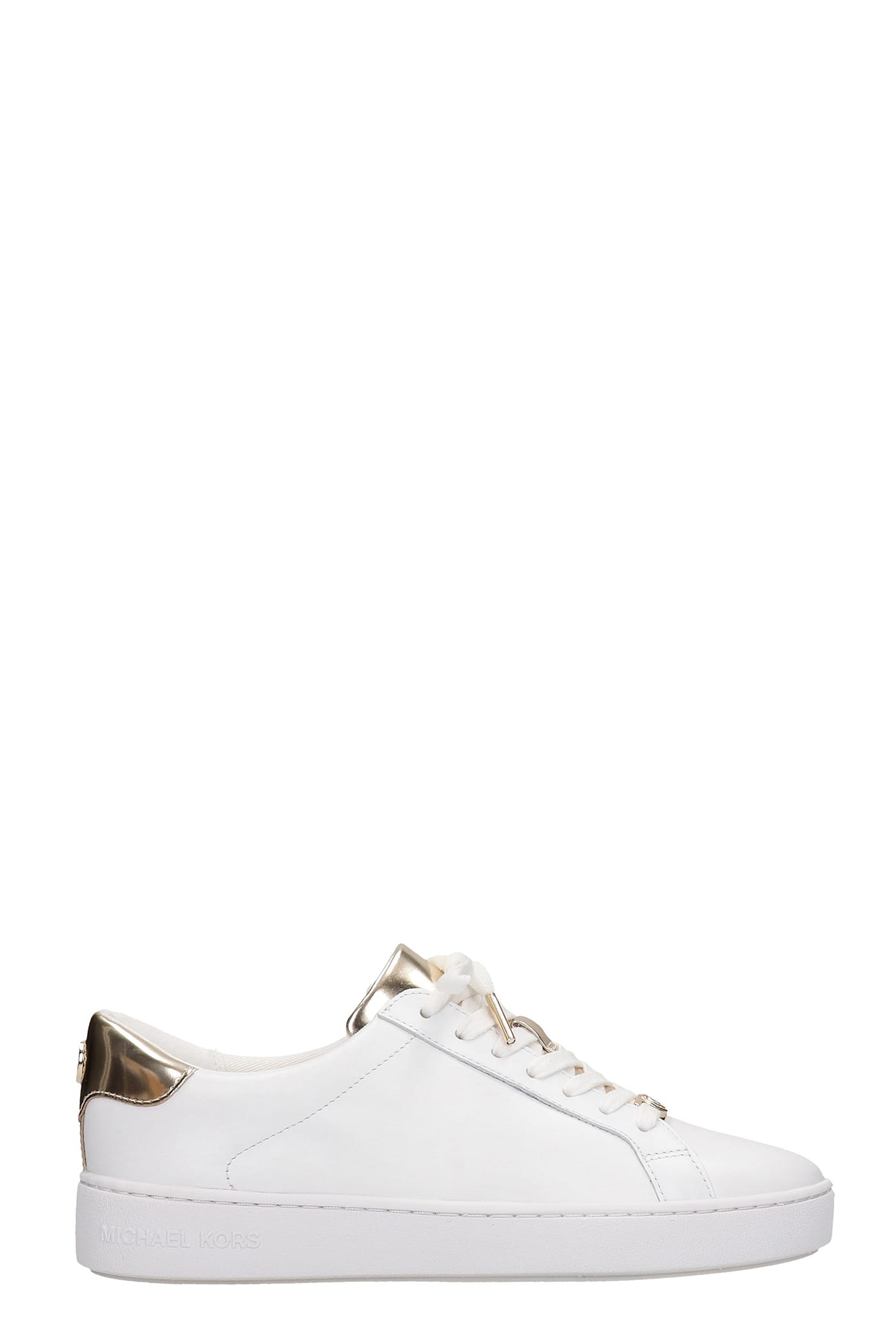 Buy MICHAEL Michael Kors Irving Sneakers In White Leather online, shop MICHAEL Michael Kors shoes with free shipping