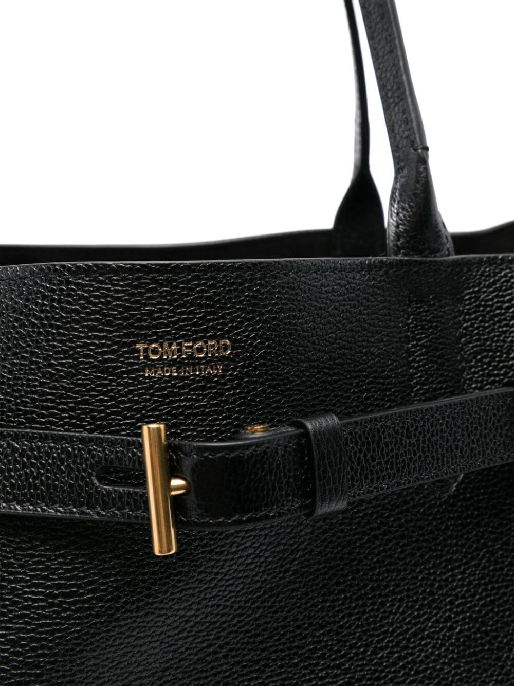 Shop Tom Ford Grain Leather Large Tote In Black