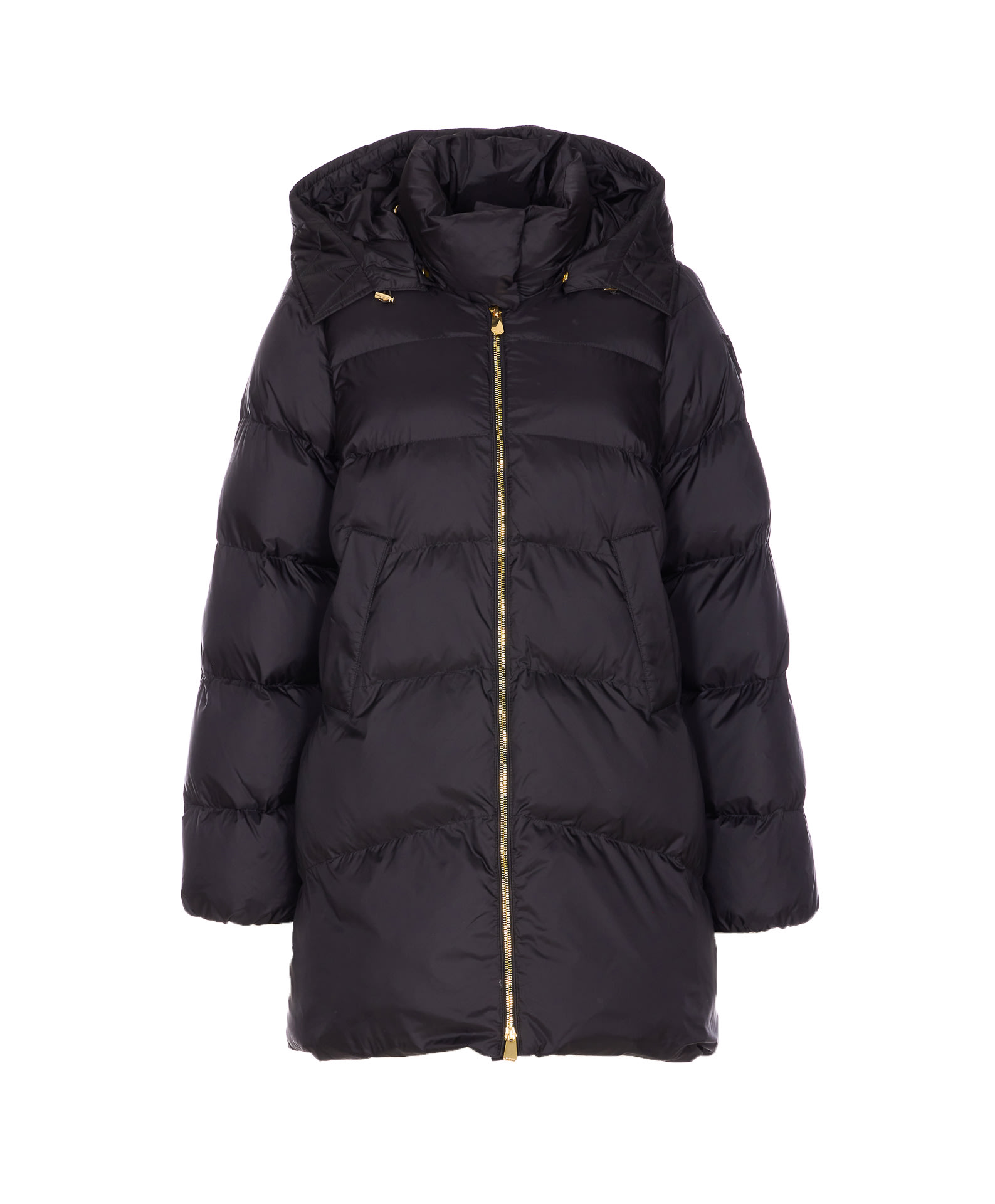 Pinko Padded Removable-hood Coat In Black