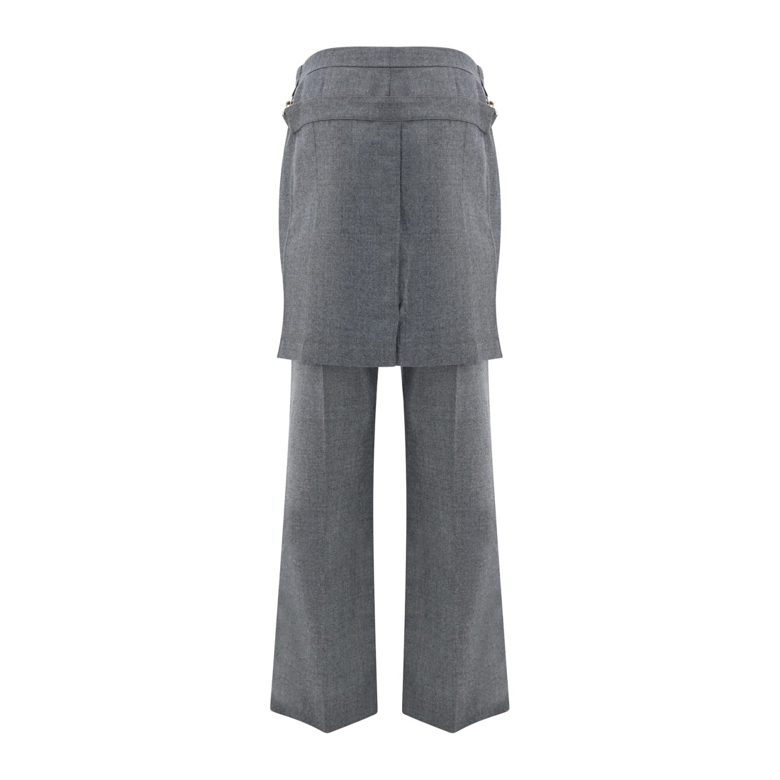Shop Fendi Flannel Pants In Gray