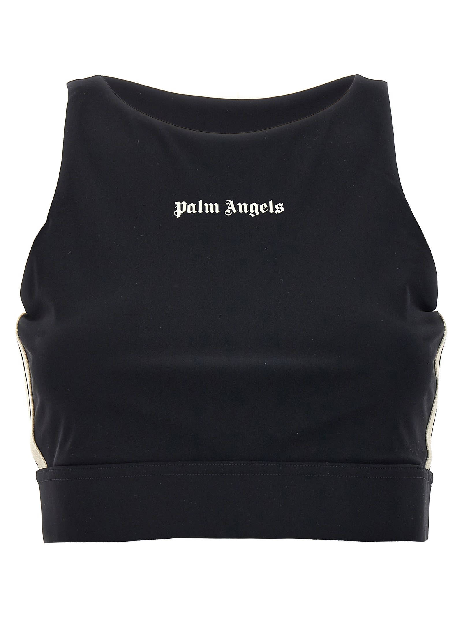 Shop Palm Angels B Track Training Sports Top In Black Off White