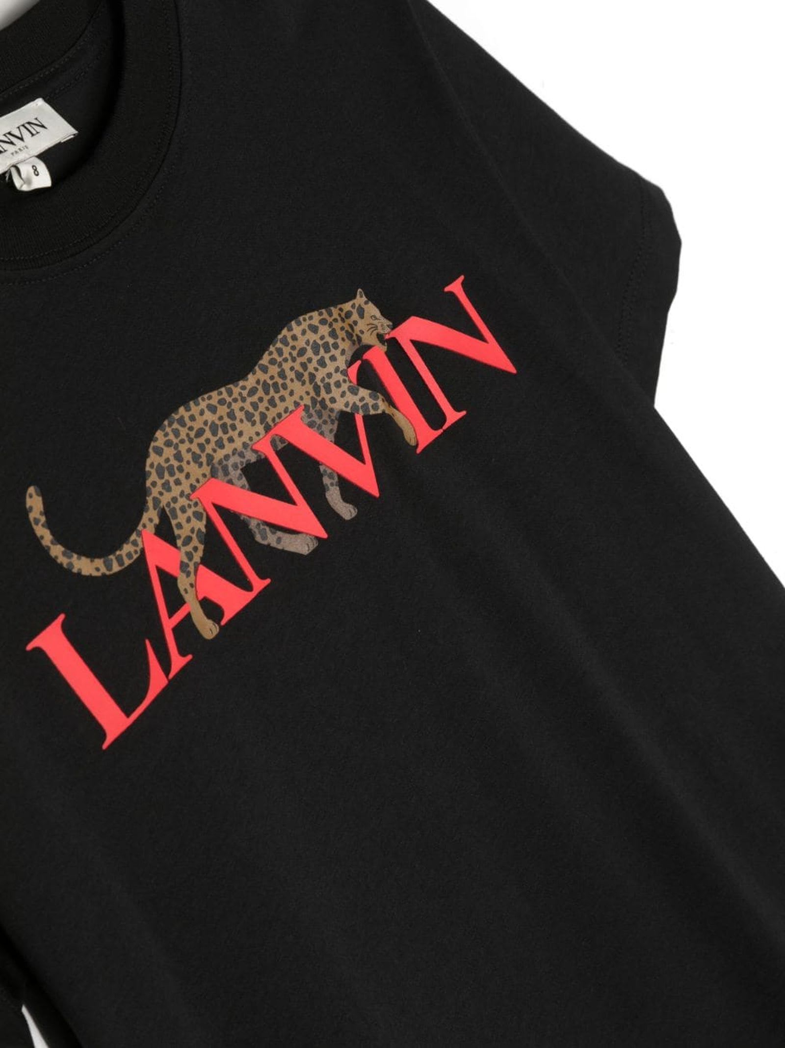 Shop Lanvin Black Cotton Hobo Cat Logo-print T-shirt In B Nero