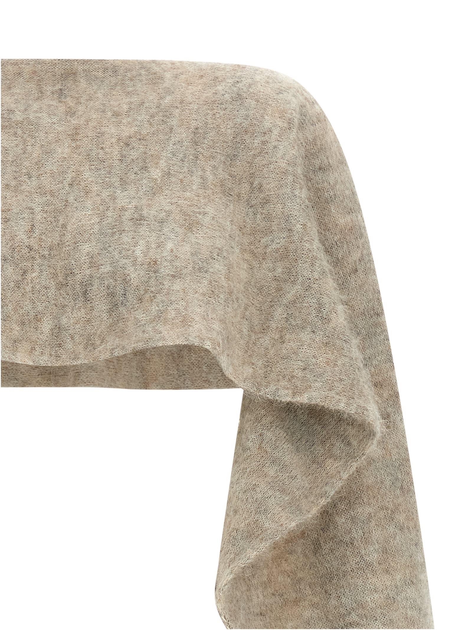 Moschino Gauze Mohair Blend Cape In Gray