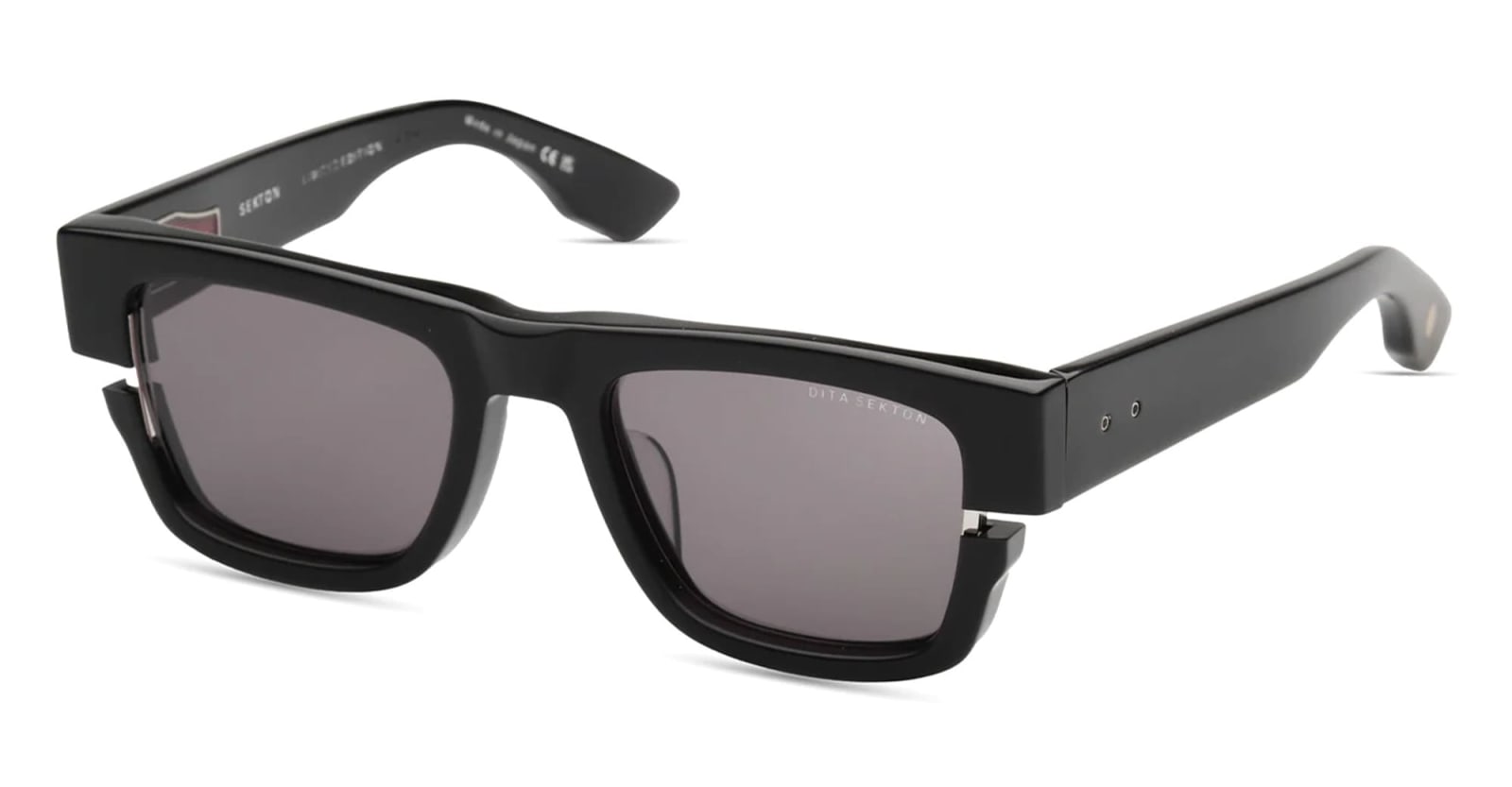 Shop Dita Sekton - Matte Black / Silver Sunglasses In Black Iron