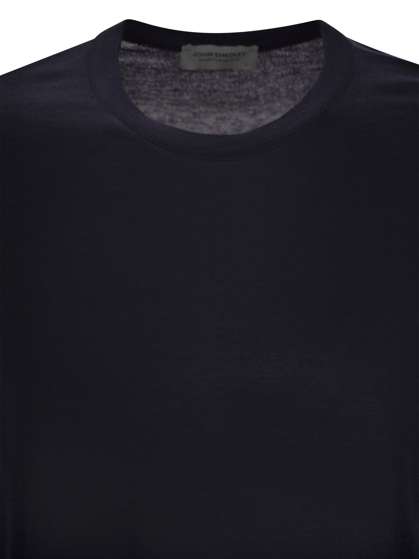 John Smedley Kempton - Cotton Crew-neck Sweater In Navy