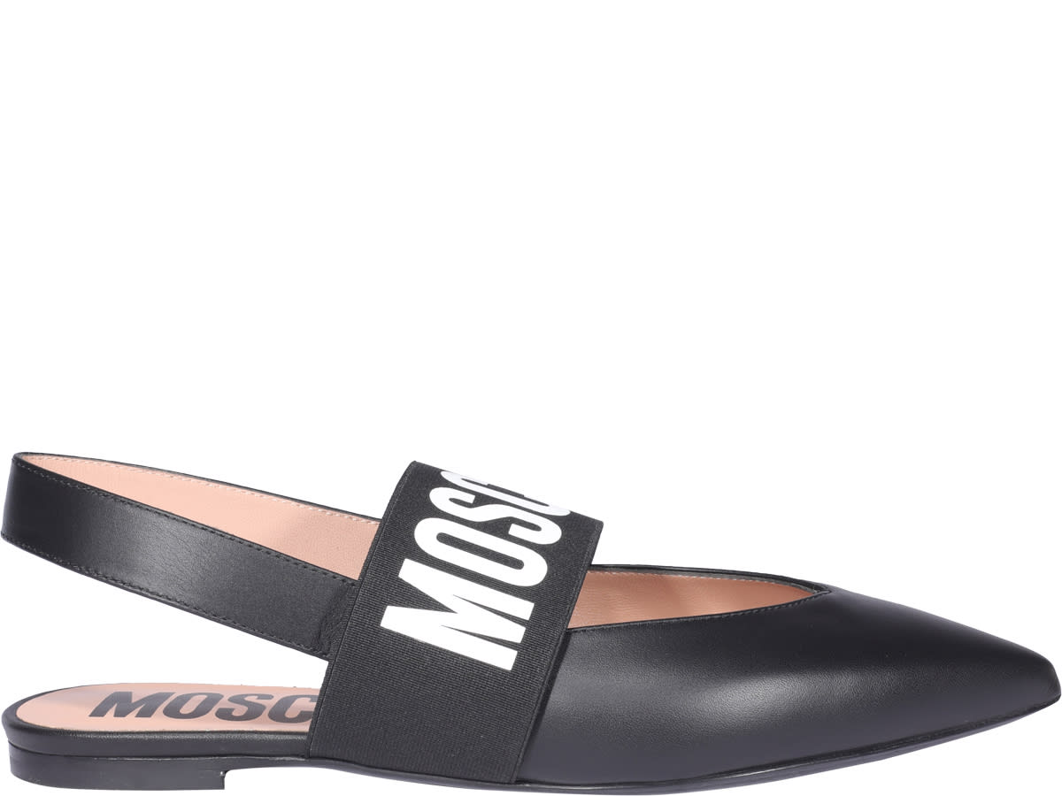 Buy Moschino Logo Ballets online, shop Moschino shoes with free shipping