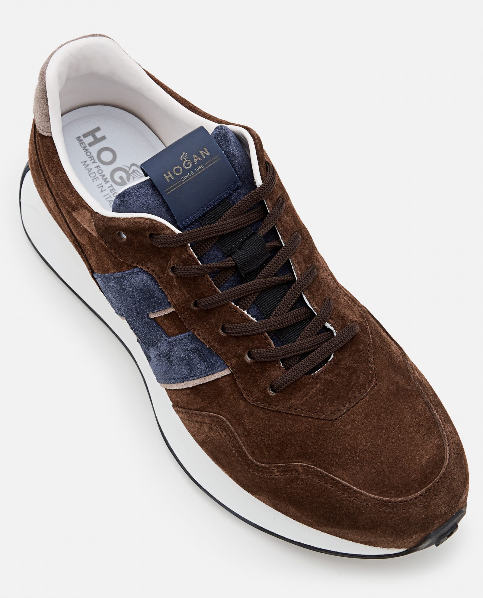 Shop Hogan H 601 H Patch Sneakers In Brown