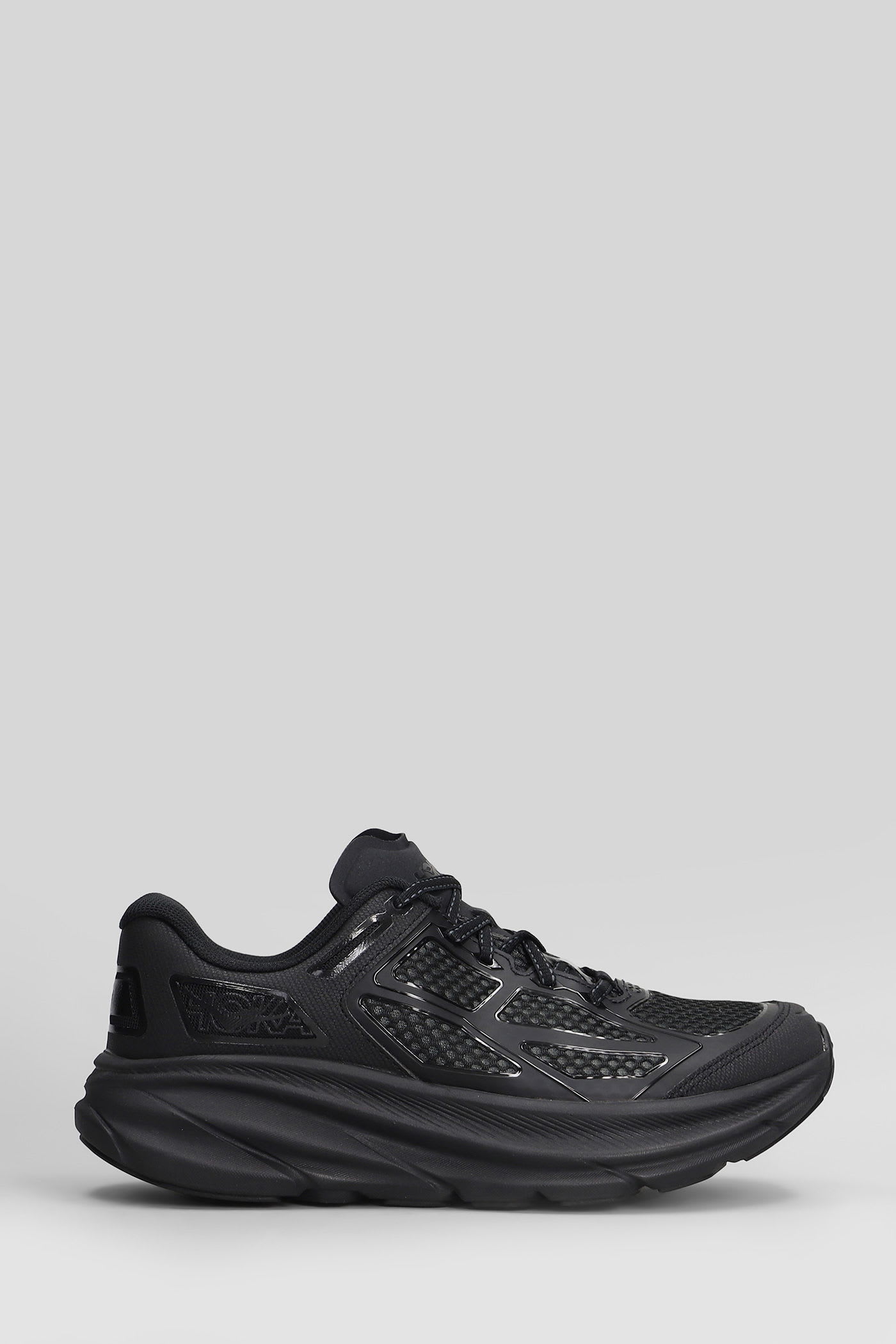 Hoka Clifton One9 Rubber-trimmed Mesh Sneakers In Black