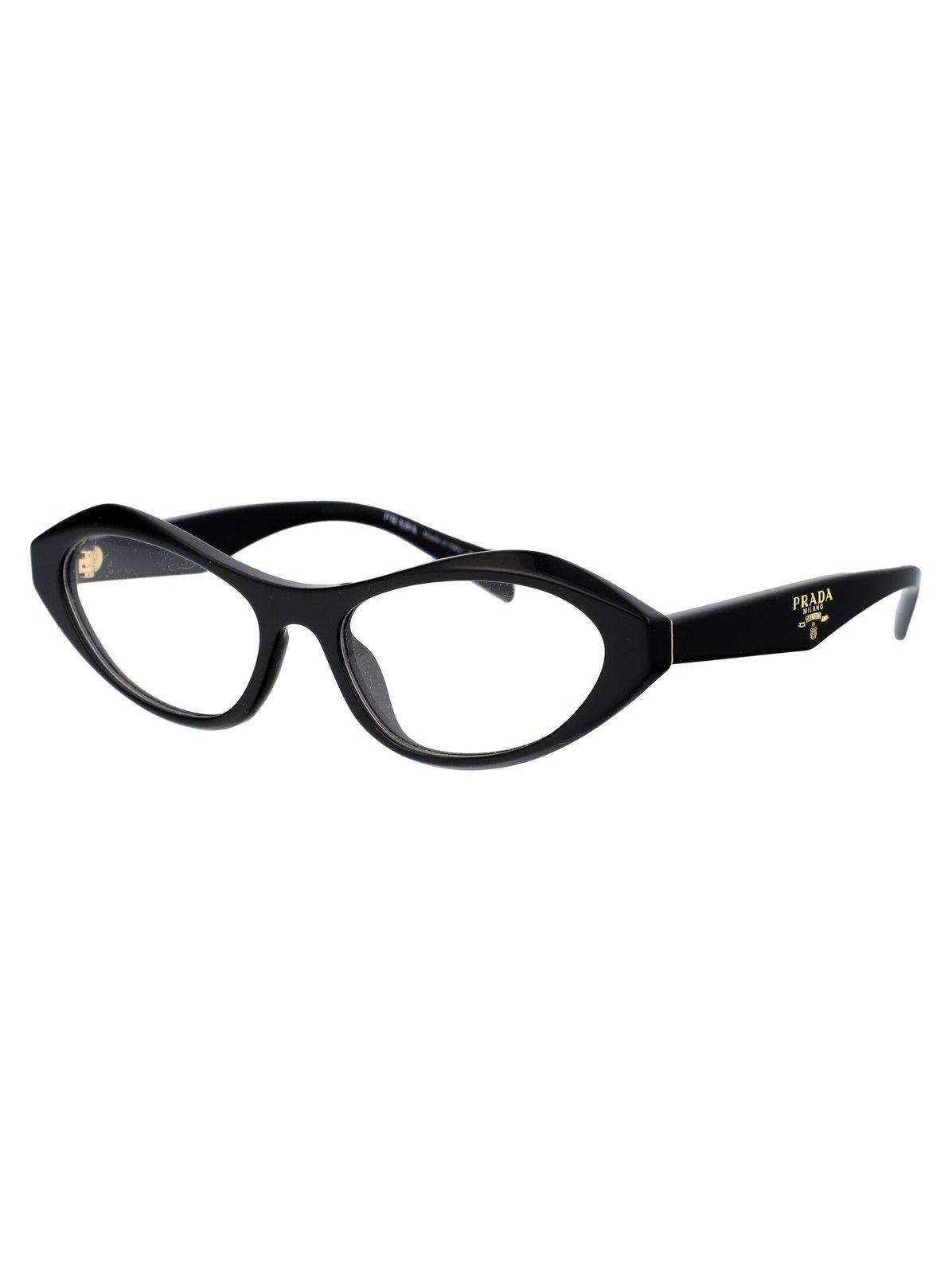 Shop Prada Cat-eye Frame Glasses In 16k1o1