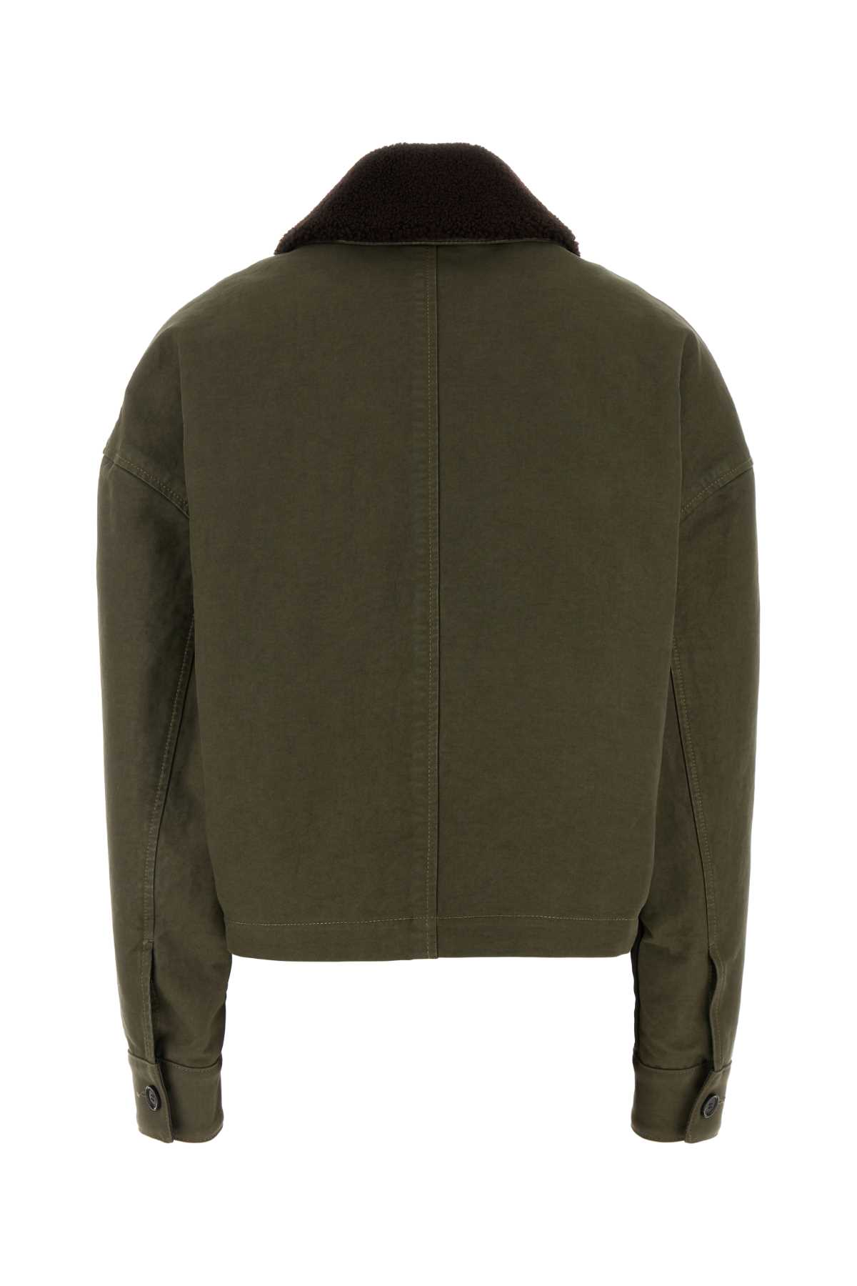 Shop Loewe Khaki Cotton Jacket