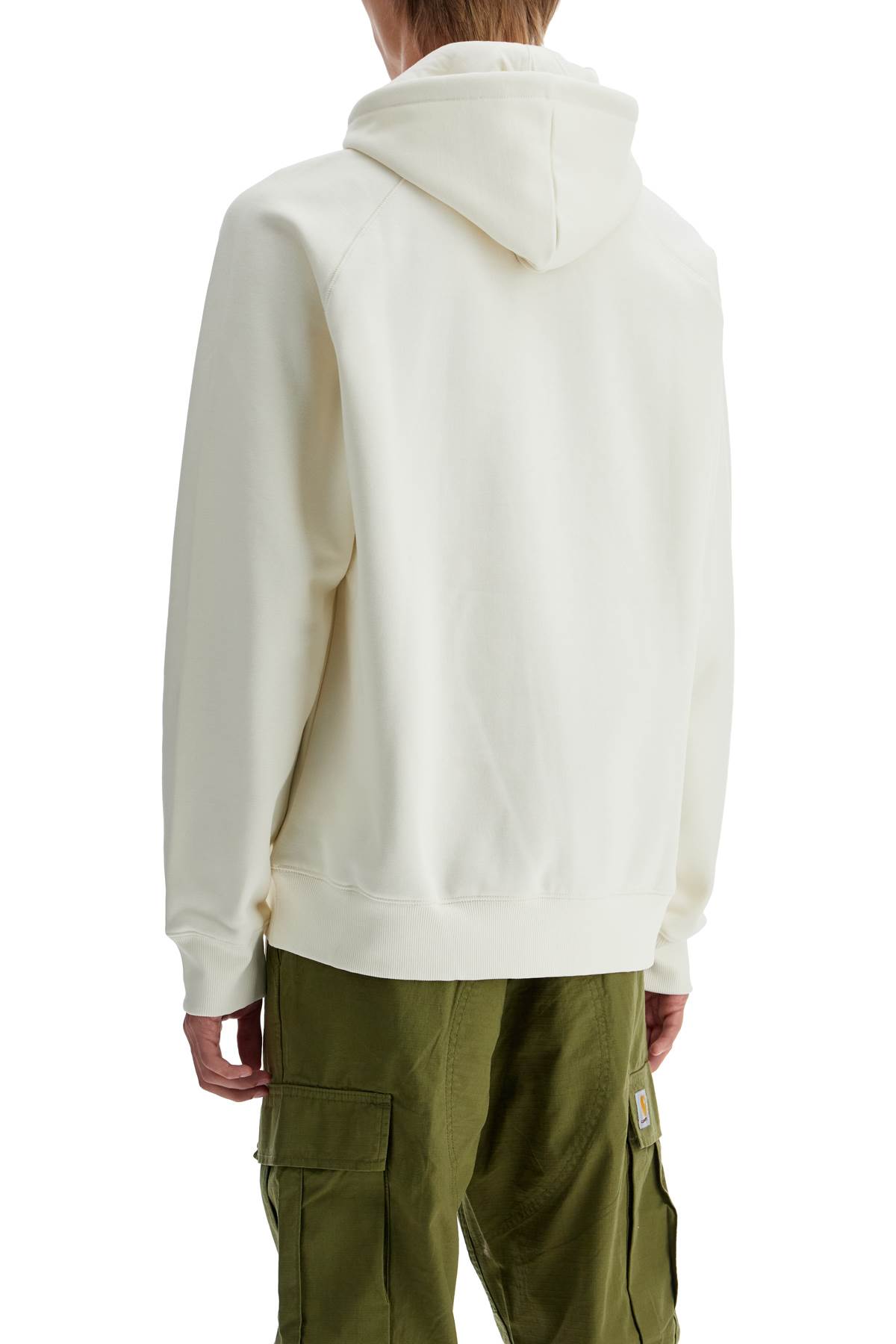 Shop Carhartt Chase Hooded Raglan Sweat In Wax / Gold (white)