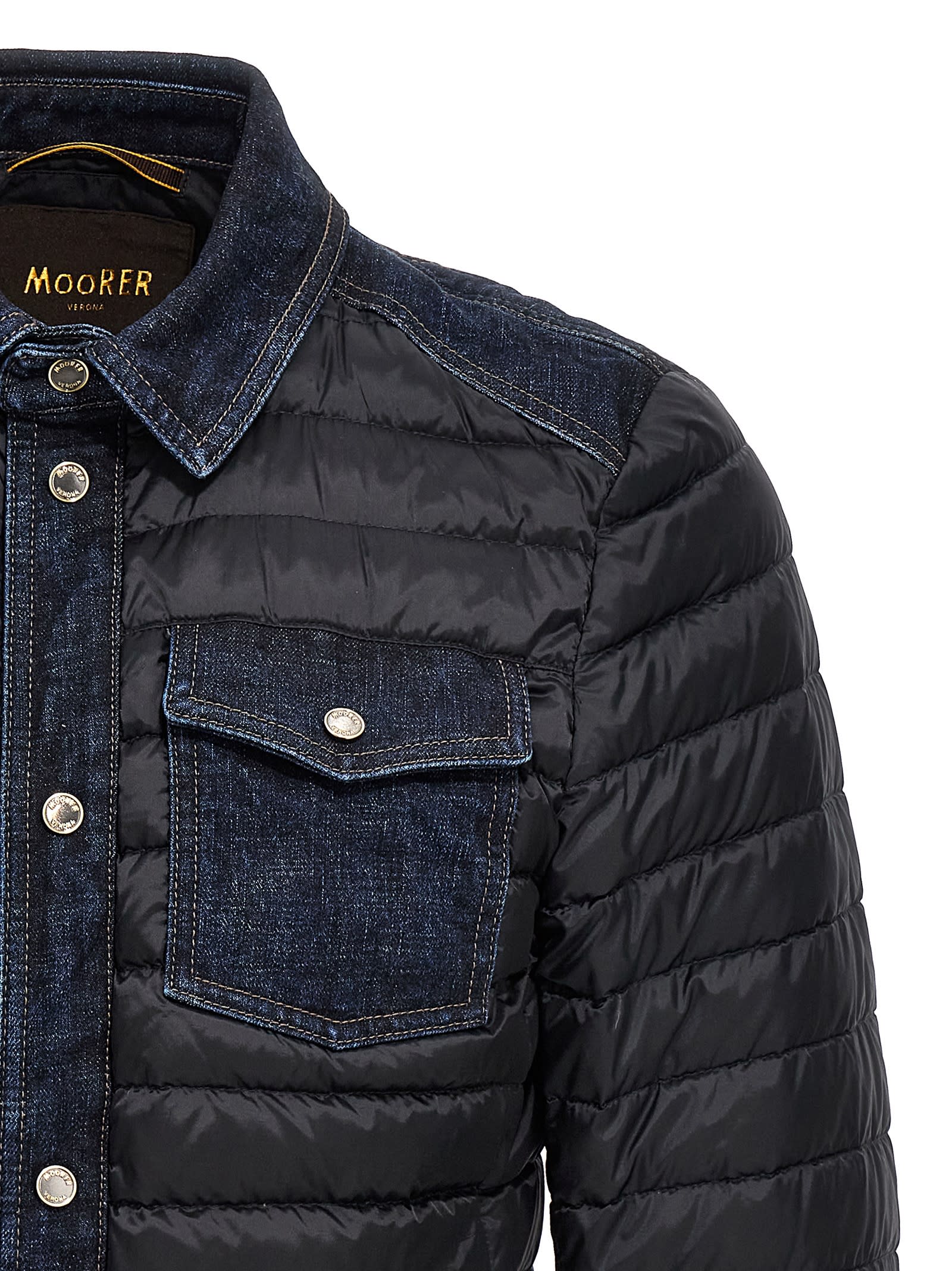 Shop Moorer Crespi-104s Jacket In Blue