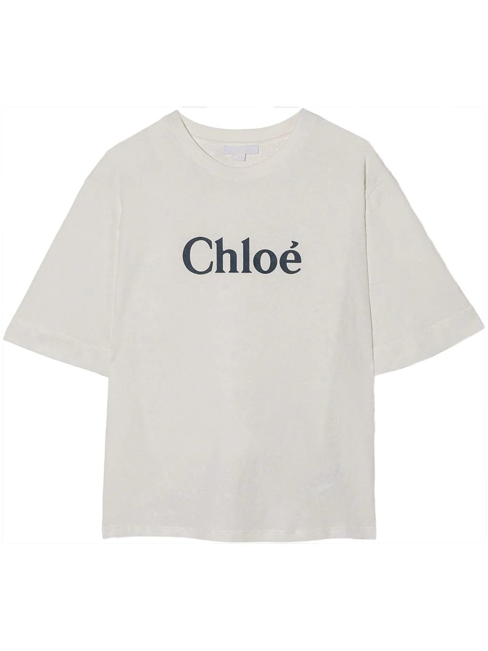 Chloé Kids White T-shirt With Contrast Logo And All-over Floral Print