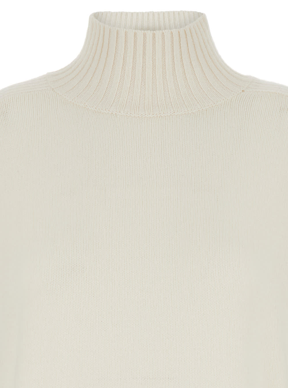 Shop Allude White High Neck Sweater In Cashmere Woman