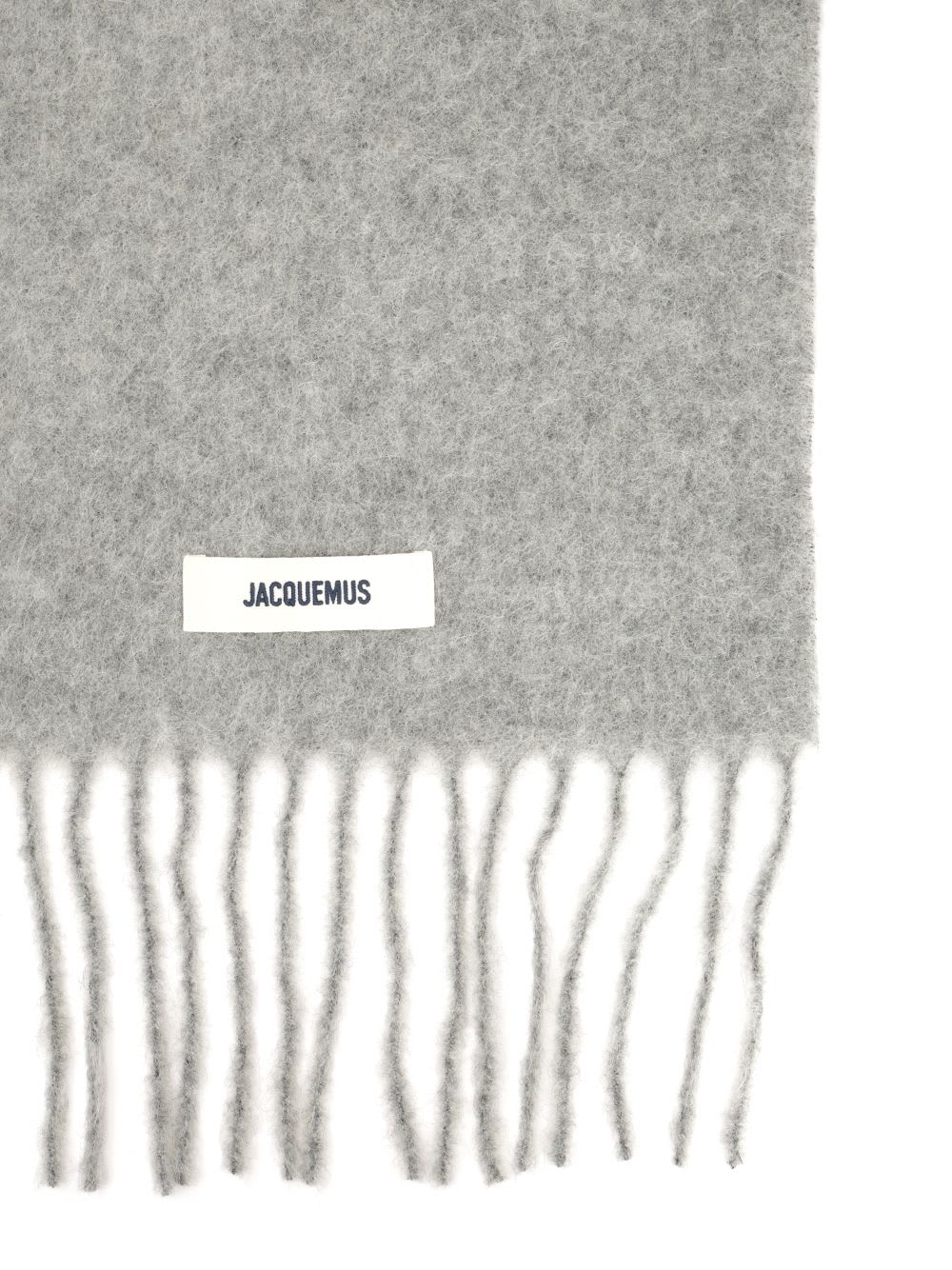 Jacquemus Women Wool Blend Scarf In Gray