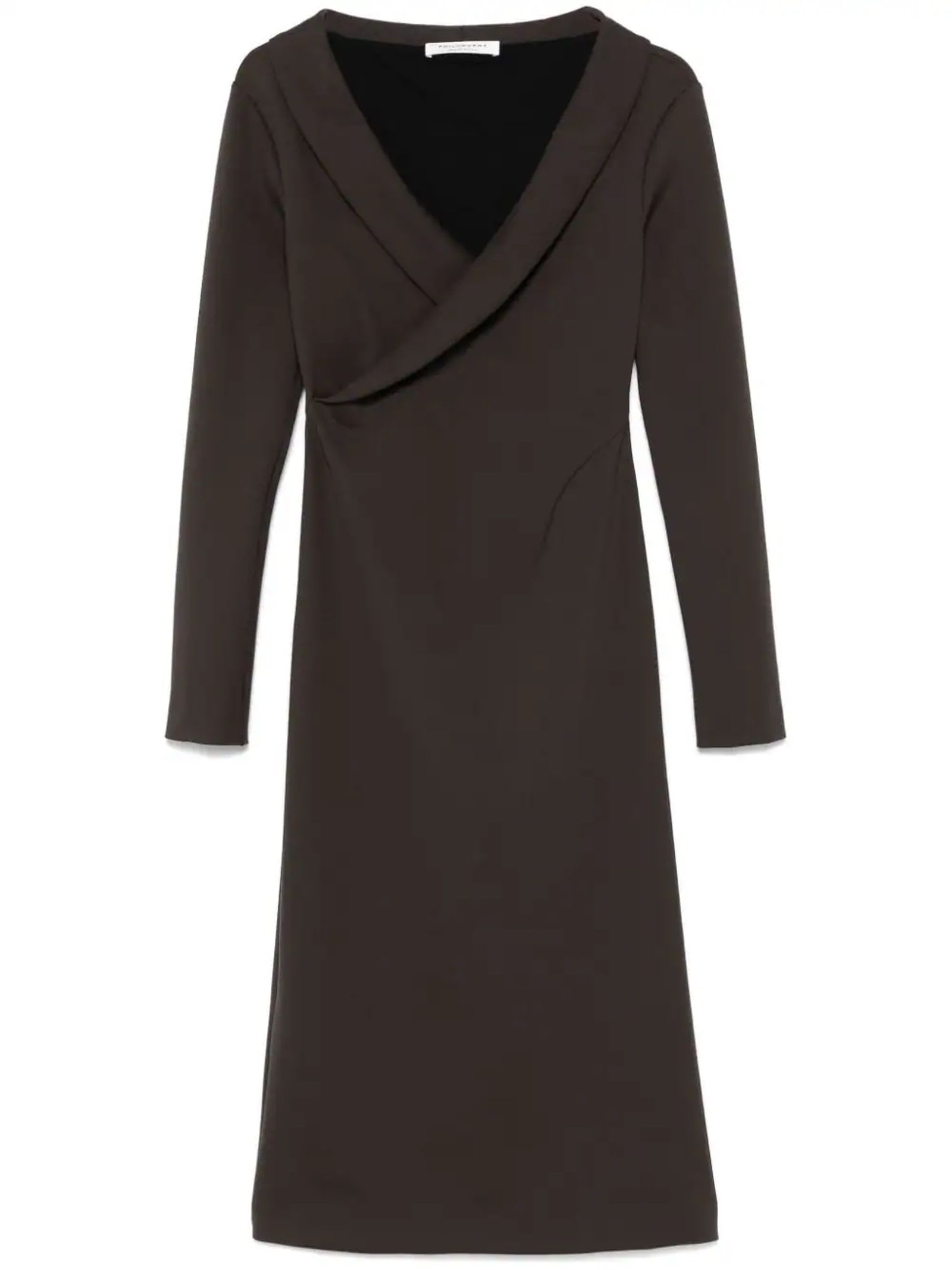 Shop Philosophy Di Lorenzo Serafini Brown Jersey Midi Dress