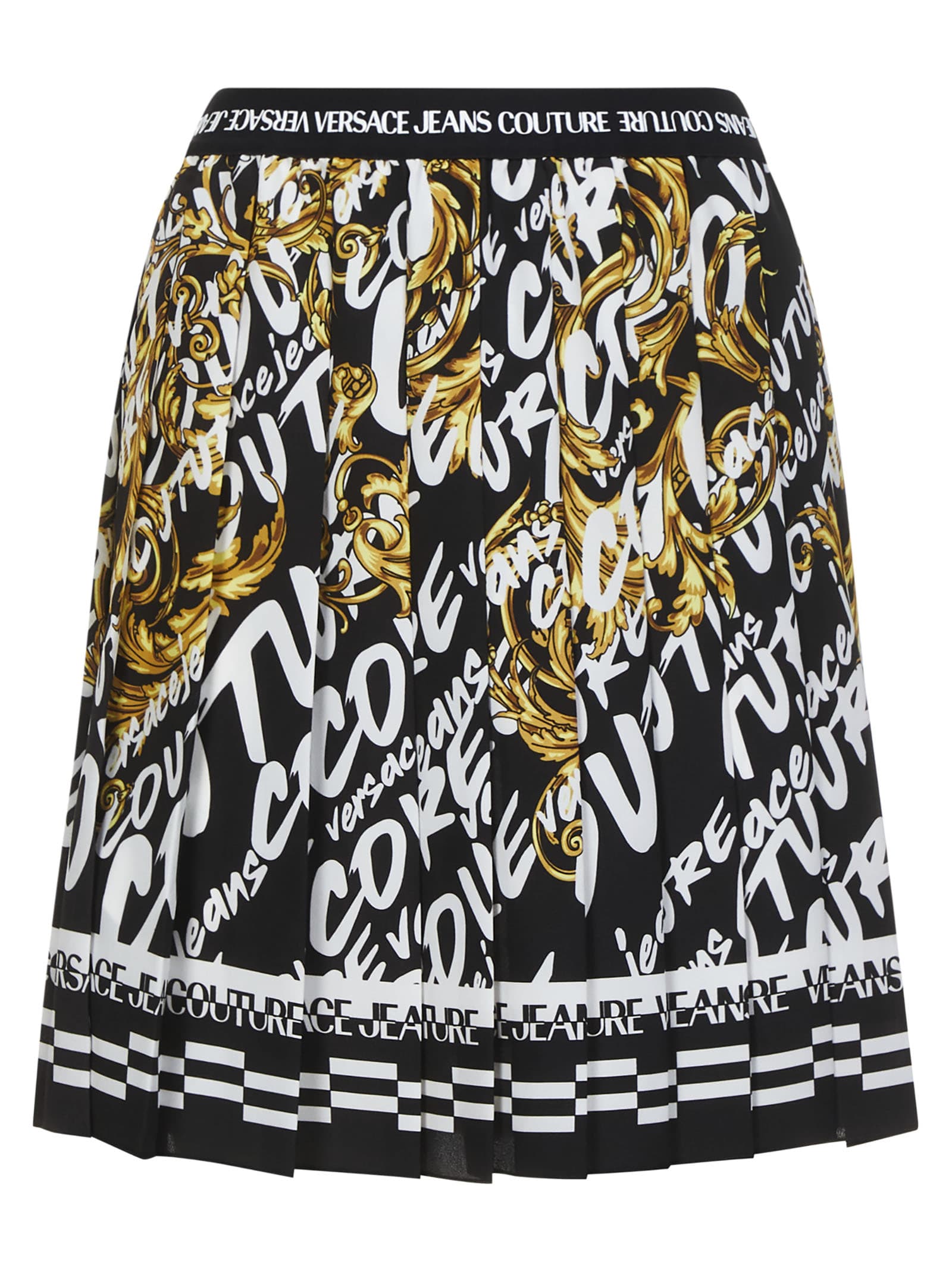 Versace Jeans Couture Logo Brush Couture Mini Skirt
