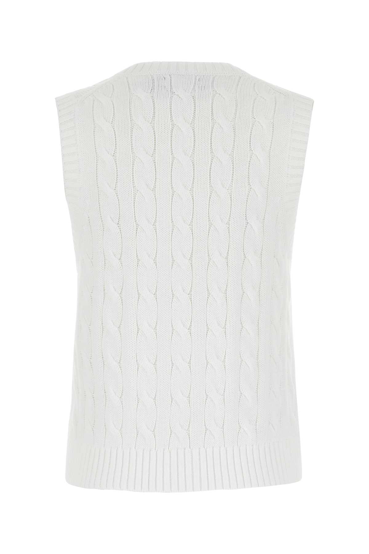 Shop Polo Ralph Lauren White Cotton Vest