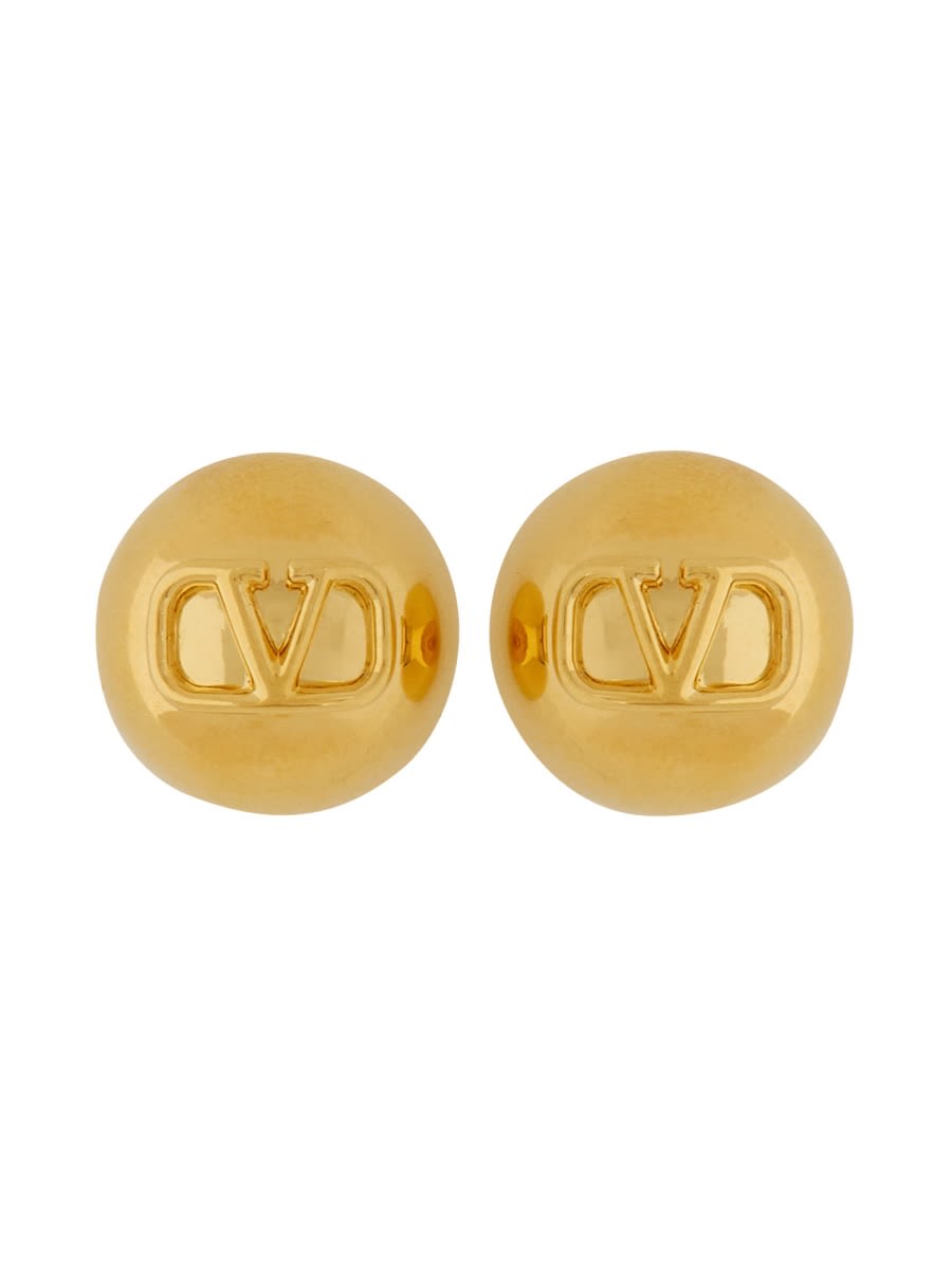 Shop Valentino Signature Vlogo Earring In Gold