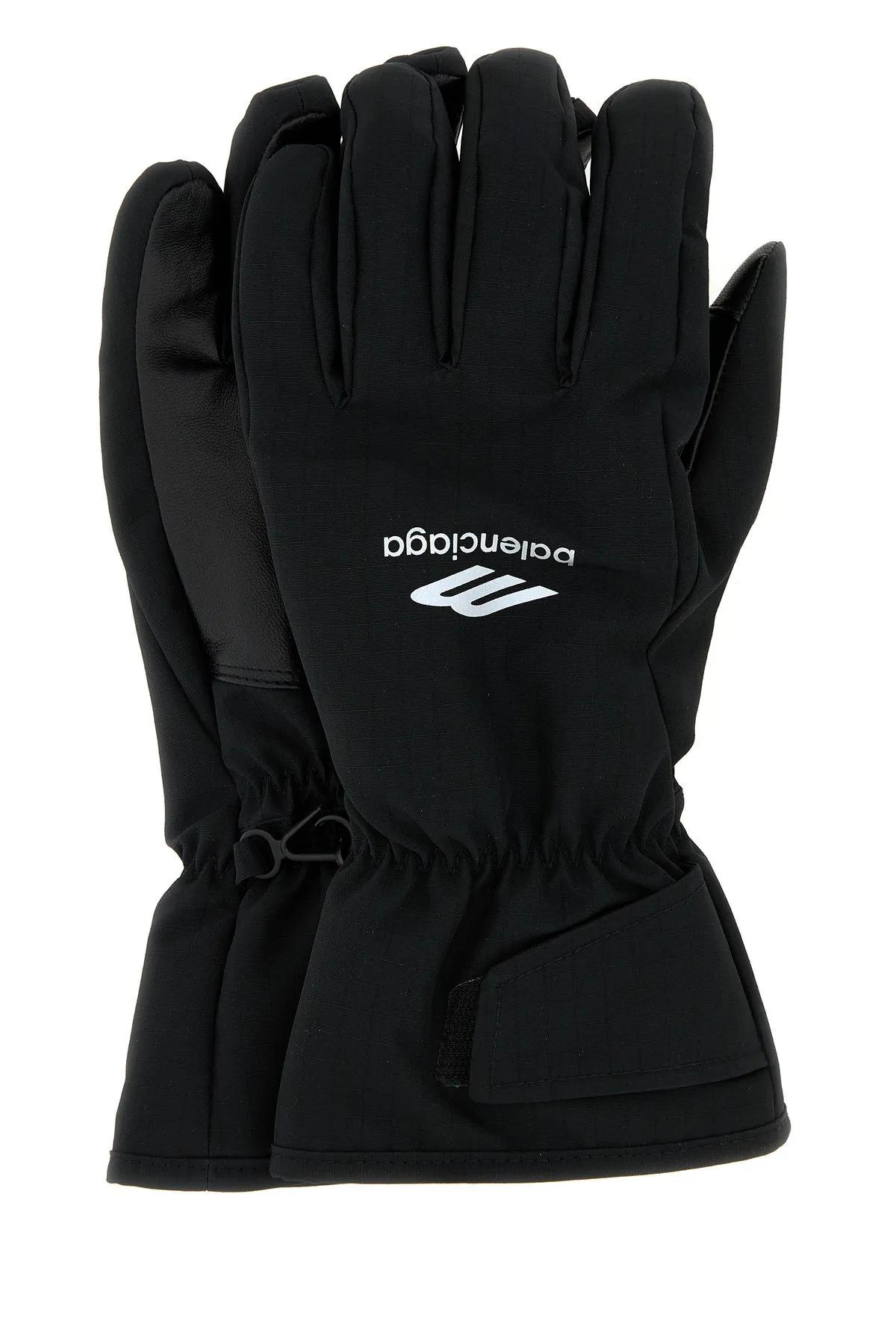 Balenciaga Black Polyester Ski Gloves