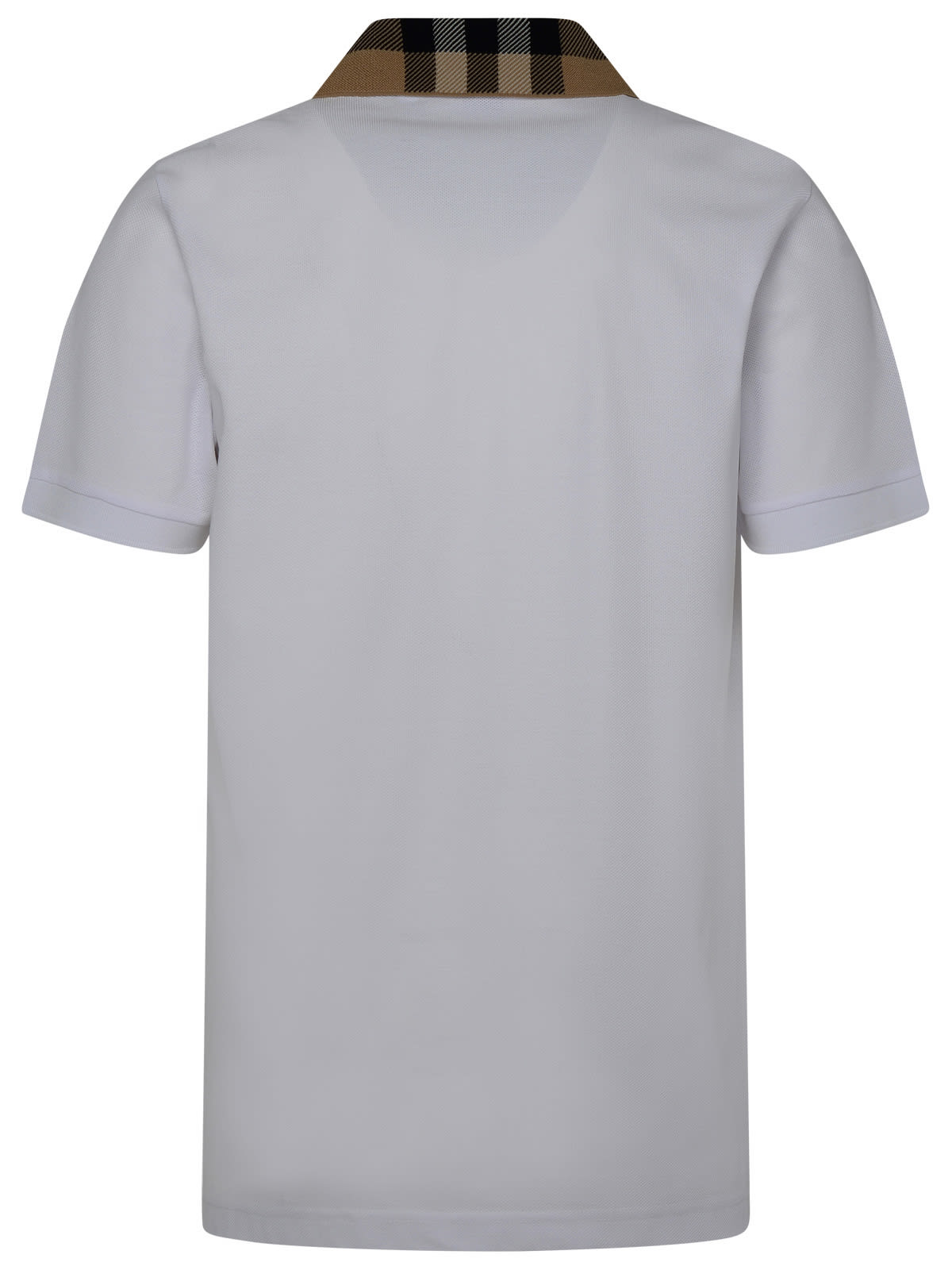 Shop Burberry Cody White Cotton Polo Shirt