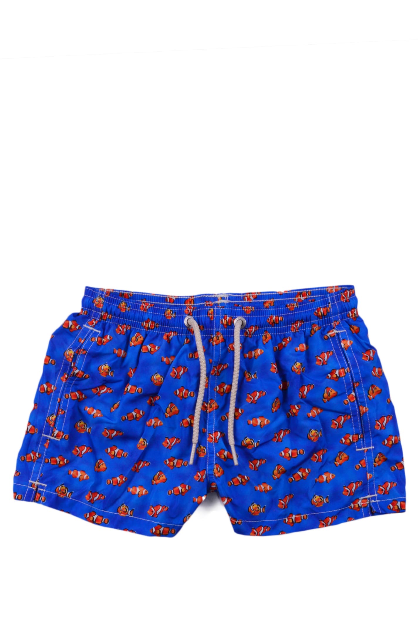 Mc2 Saint Barth Kids' Shorts Swimsuit With Print In Blue