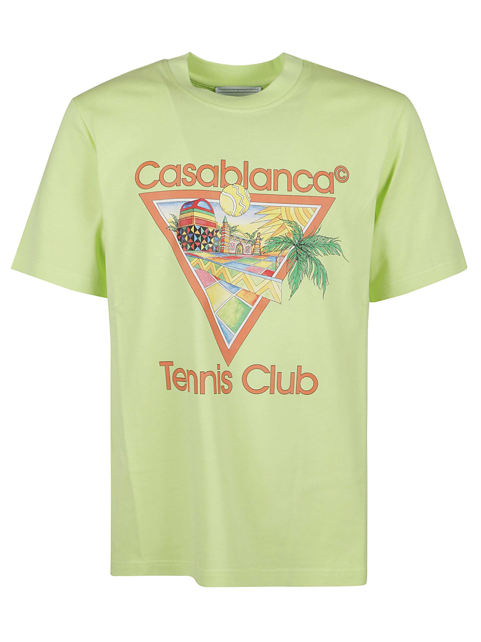 Shop Casablanca Afro Cubism Tennis Club Printed T-shirt In Green