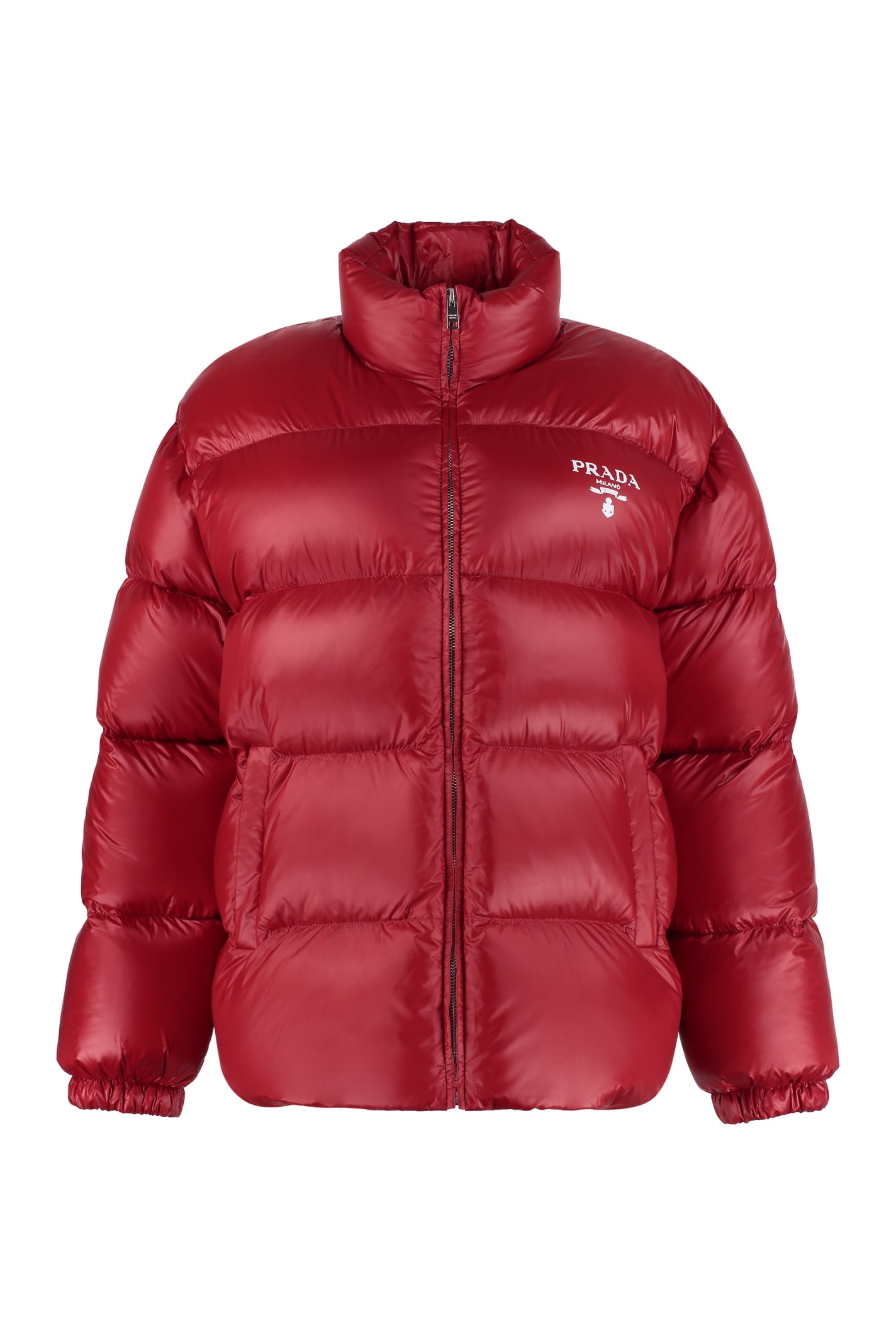 Shop Prada Nylon Padded Jacket In Red