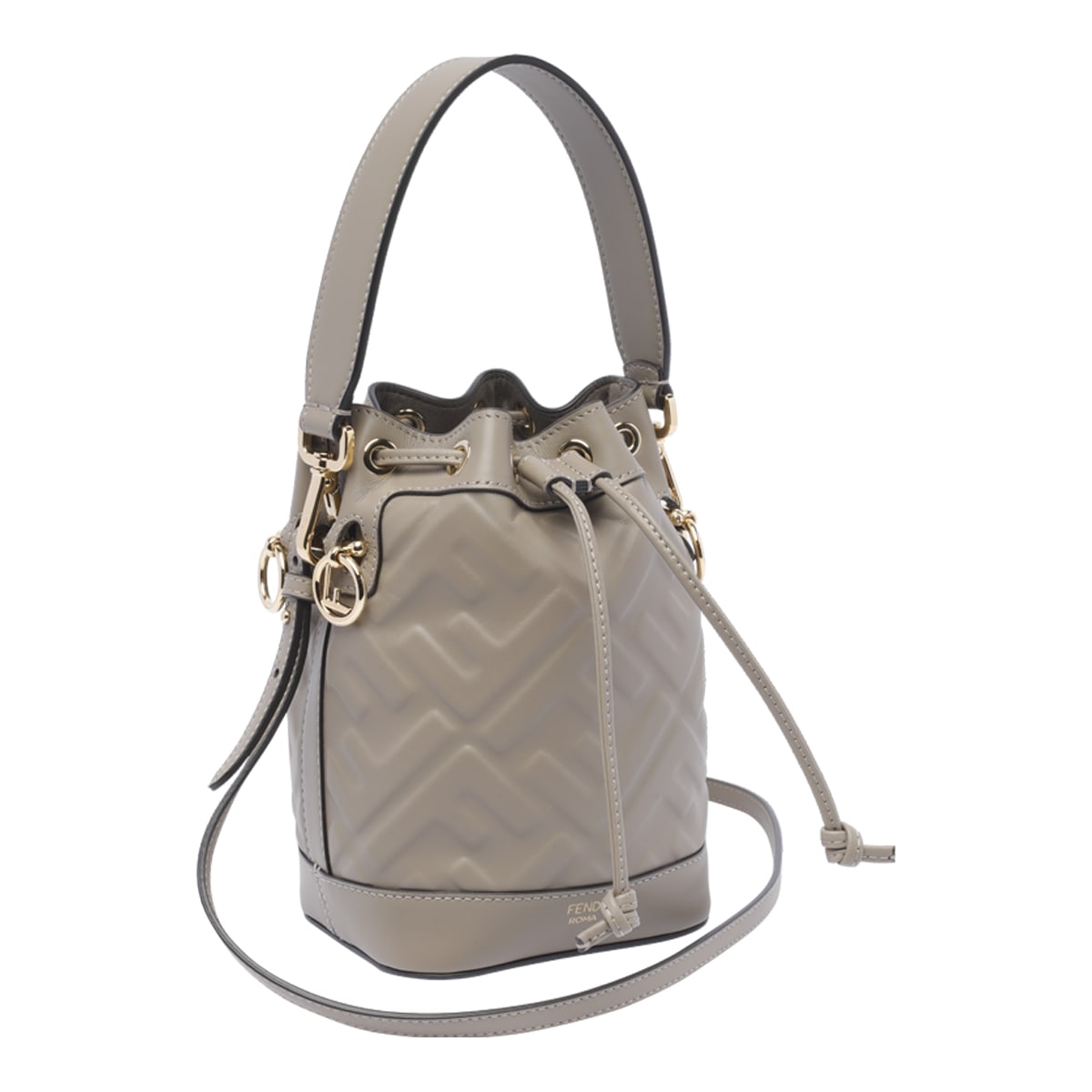 Shop Fendi Mini Mon Tresor Bucket Bag In Grey