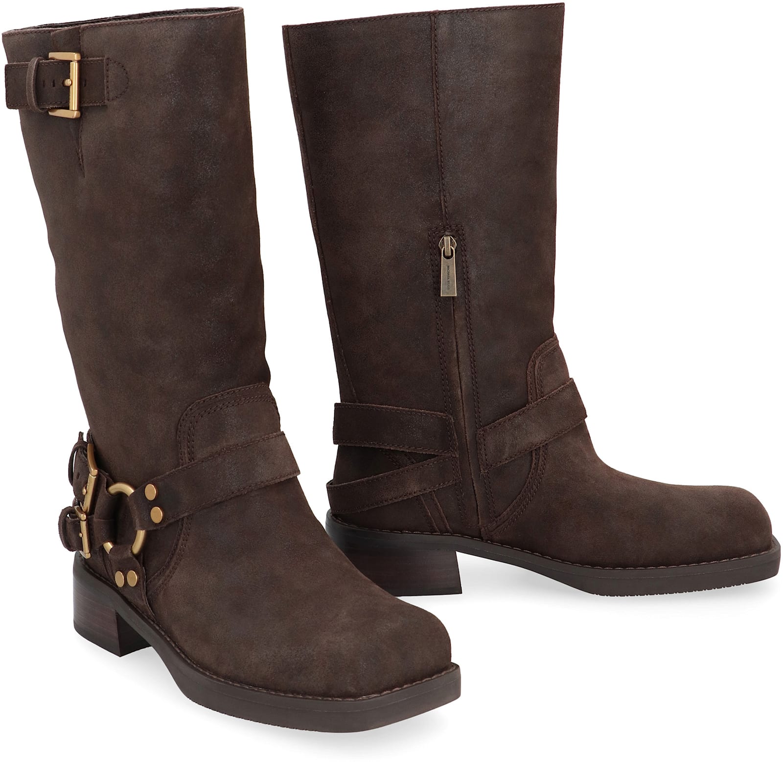 Michael Michael Kors Crosby Suede Knee High Boots In Brown