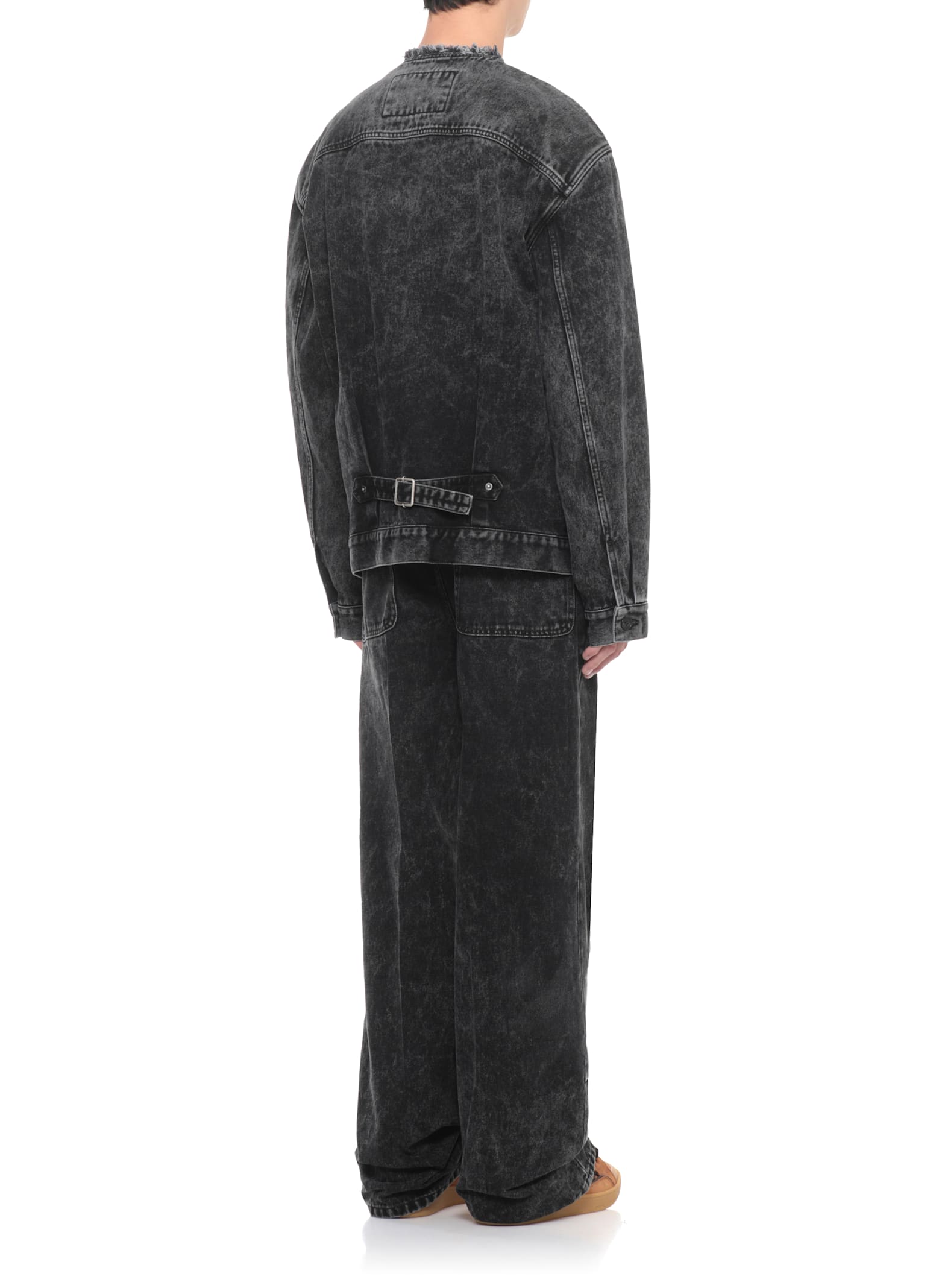 Lanvin Denim Collarless Jacket Clothing In Black