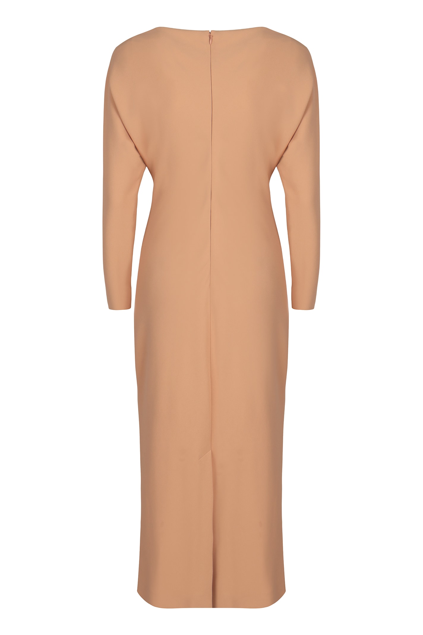 Alberta Ferretti Elegant Long Dress In Soft Fabric In Brown