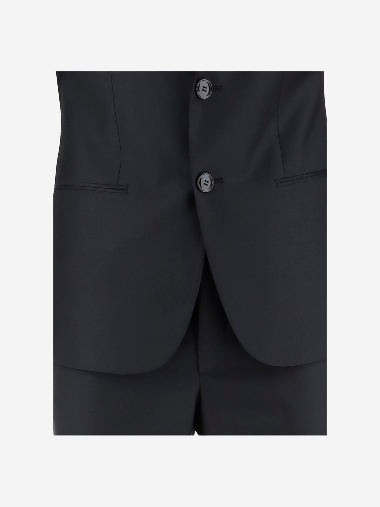 Giorgio Armani Manhattan Line Pinstriped Virgin-wool Single-breasted Suit In Blue