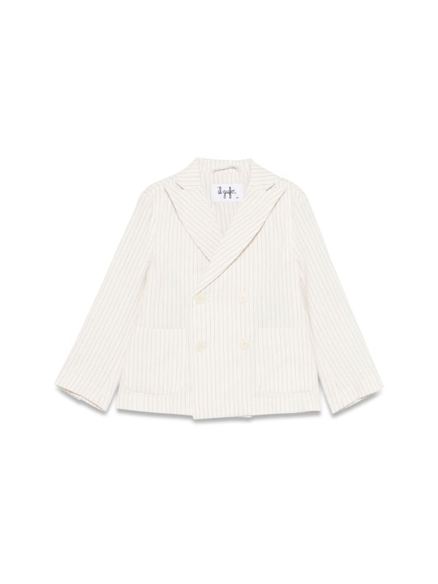 Il Gufo Striped Blazer In White