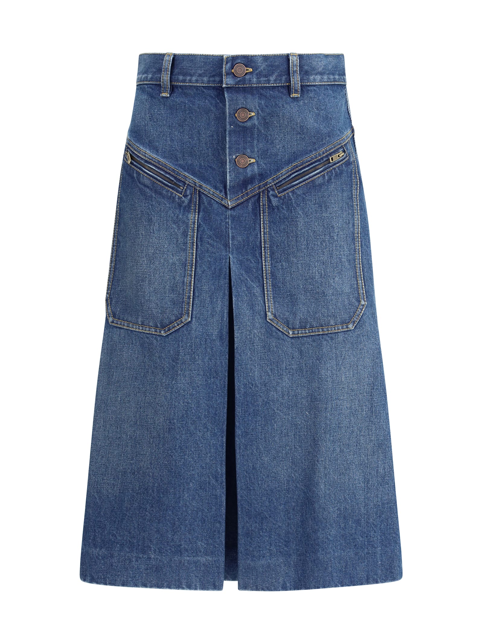 Chloé Denim Midi Skirt