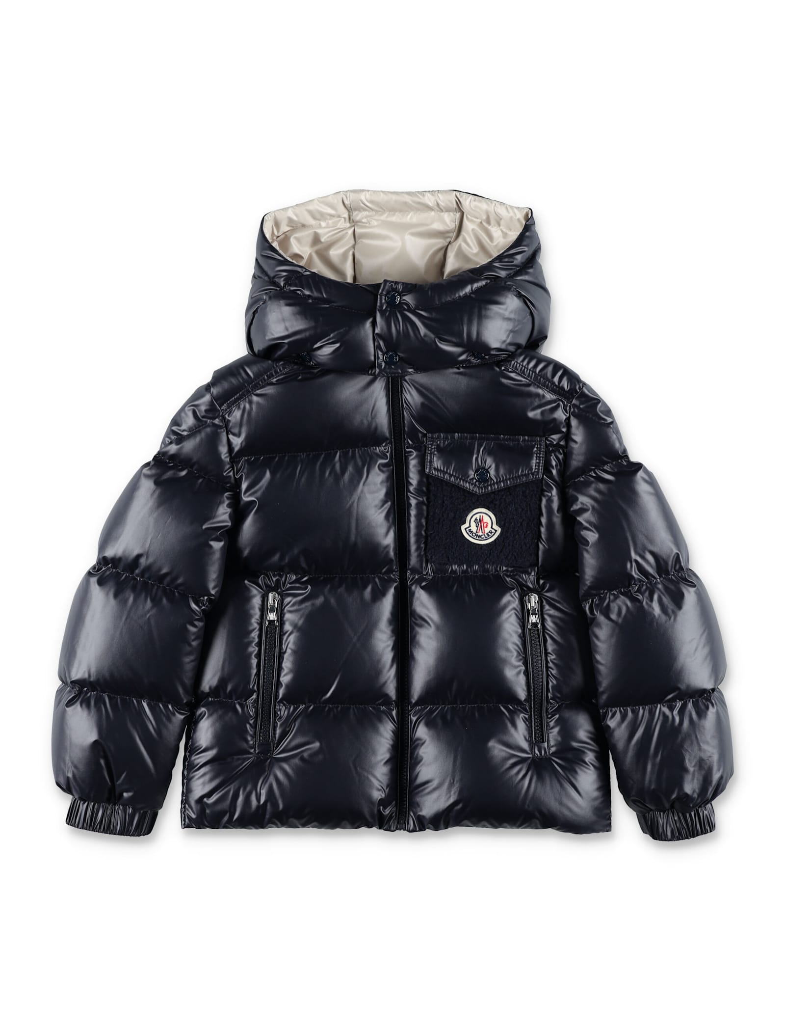 Moncler Kids Yule Hooded Down Jacket In Blue
