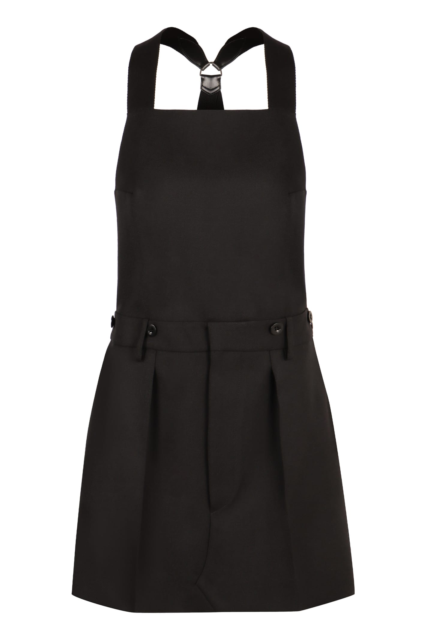 Shop Prada Wool Dress In Black