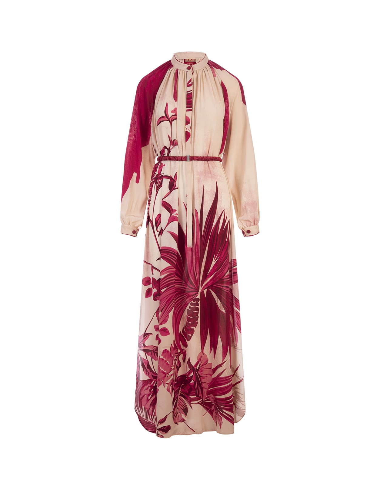F.r.s For Restless Sleepers Pink Palms Arione Long Dress