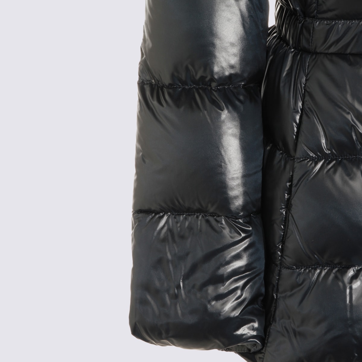 Herno Hooded Long Sleeve Quilted Down Jacket In Blue