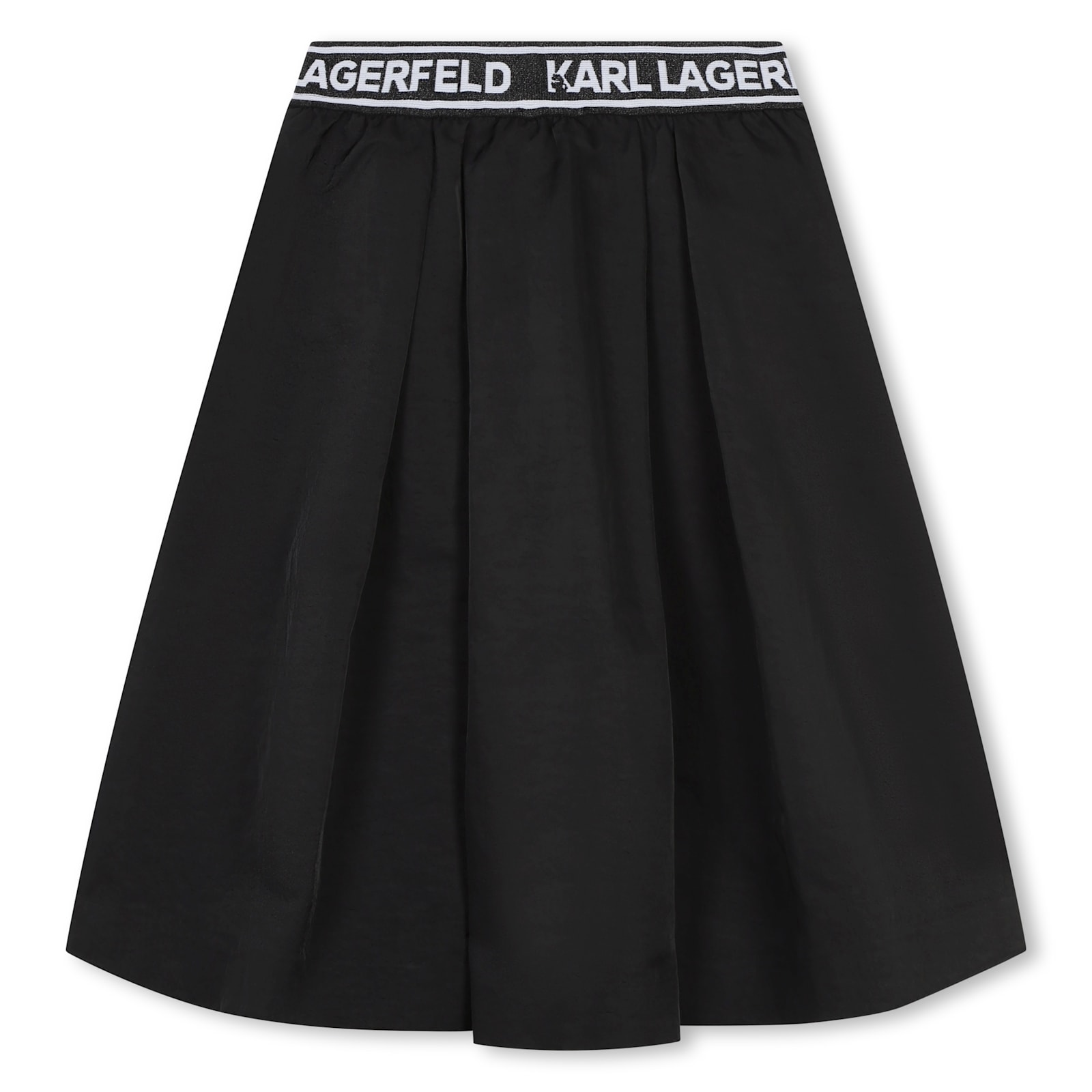 Shop Karl Lagerfeld Midi Skirt With Logo Band In Black