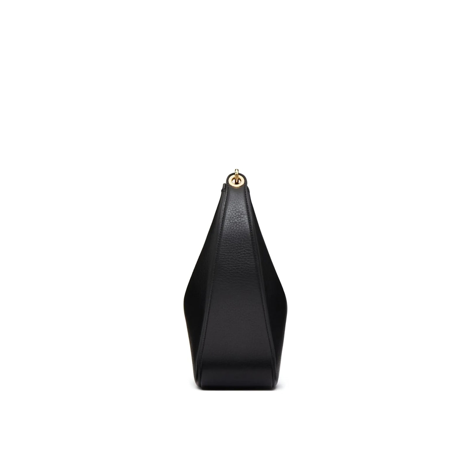 Valentino Garavani Vlogo Moon Medium Grained Leather Shoulder Bag In Black