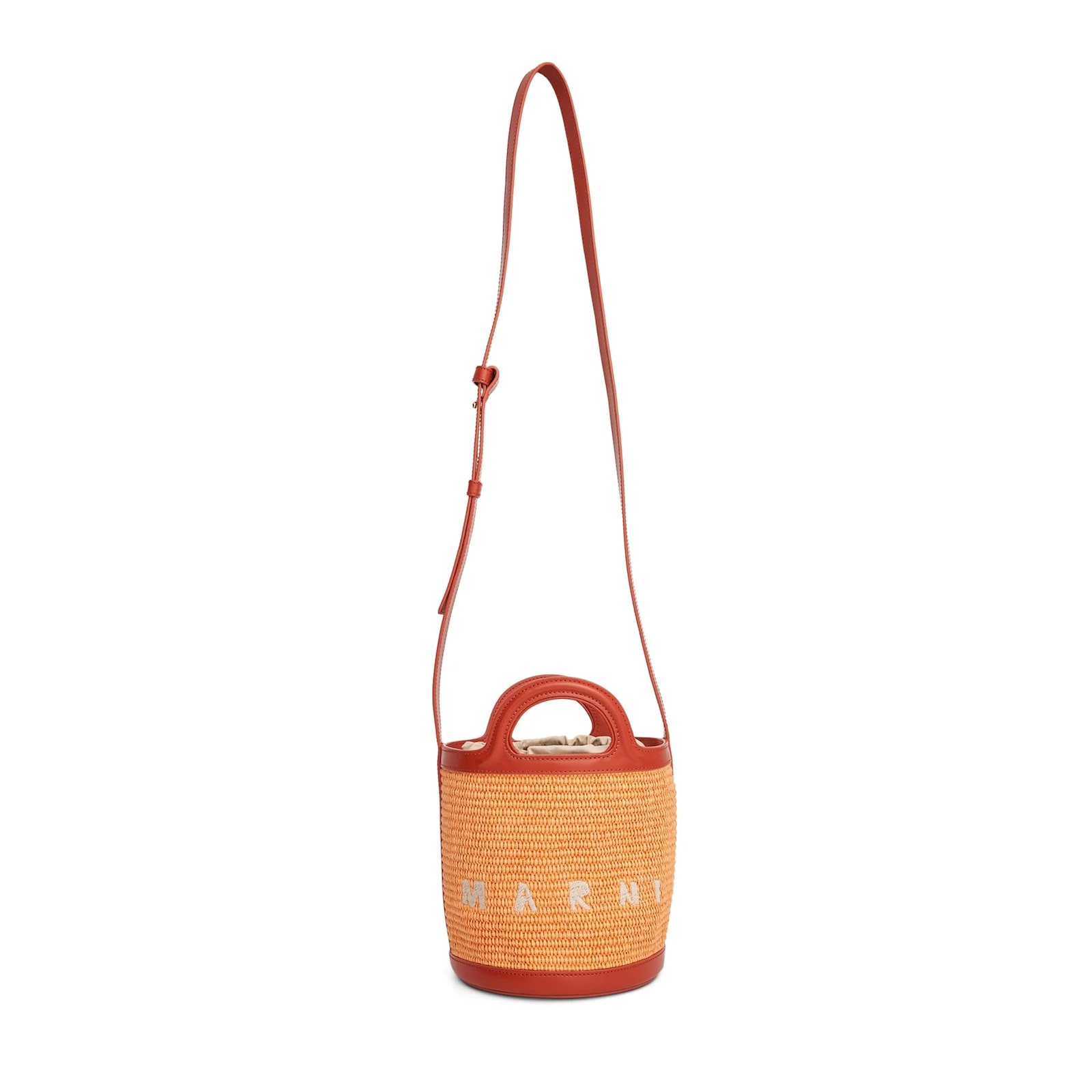 Shop Marni Tropicalia Bucket Bag In Orange