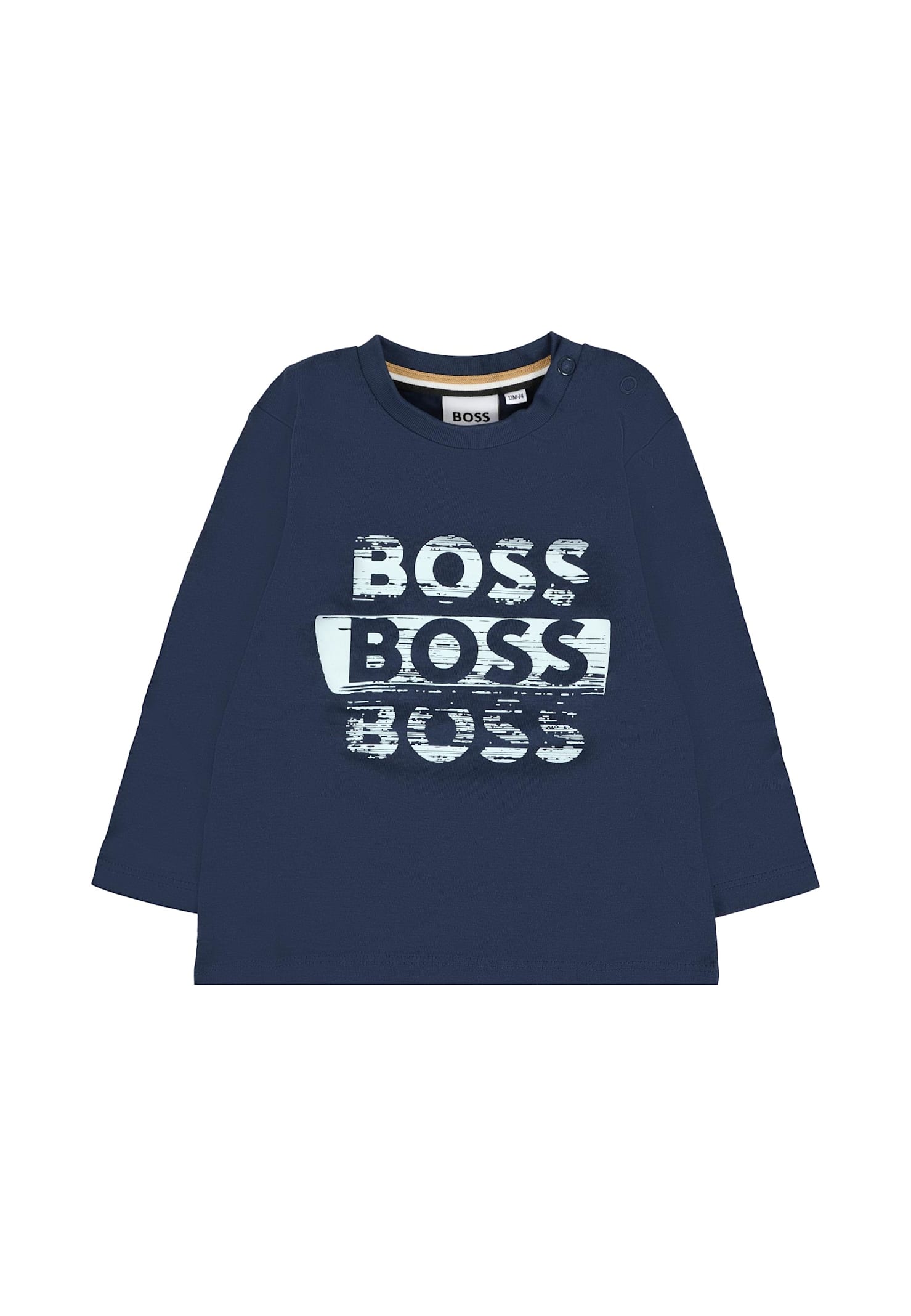 Hugo Boss Blue T-shirt For Baby Boy With Logo In Blue