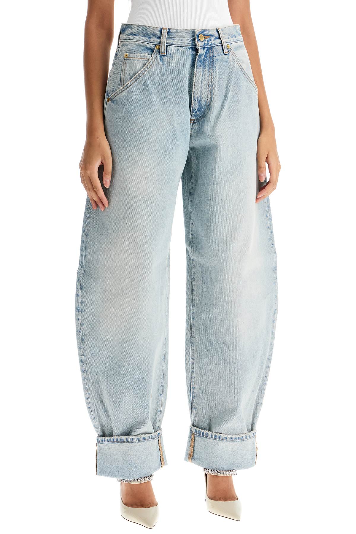 Shop Darkpark Khris Barrel Jeans In Lil Light (blue)