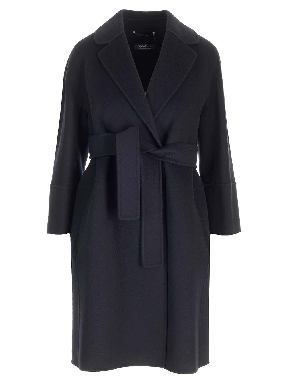 Shop 's Max Mara Arona Belted Long-sleeved Coat In Blue