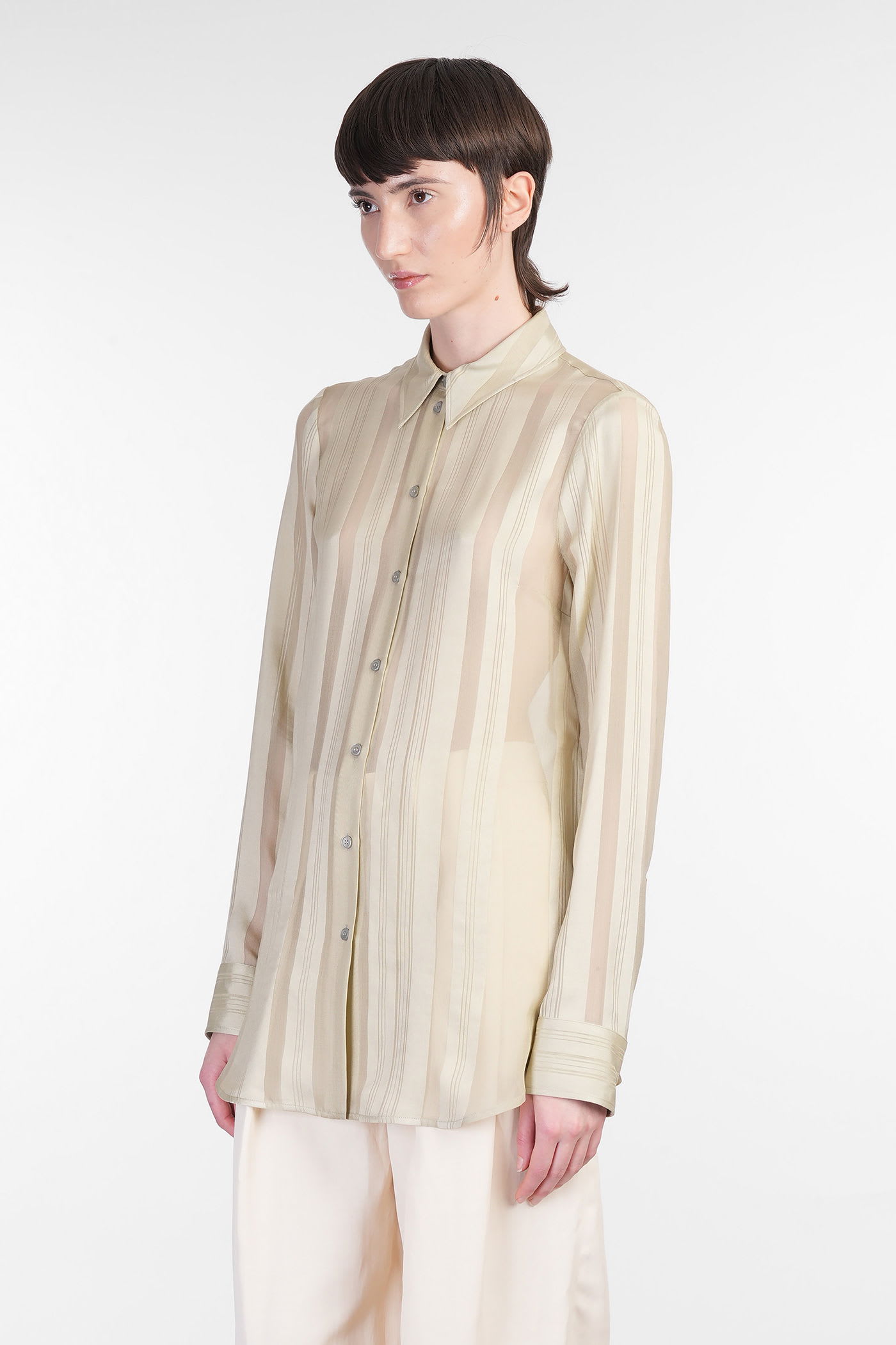 Stella Mccartney Shirt In Beige Silk In Neutral
