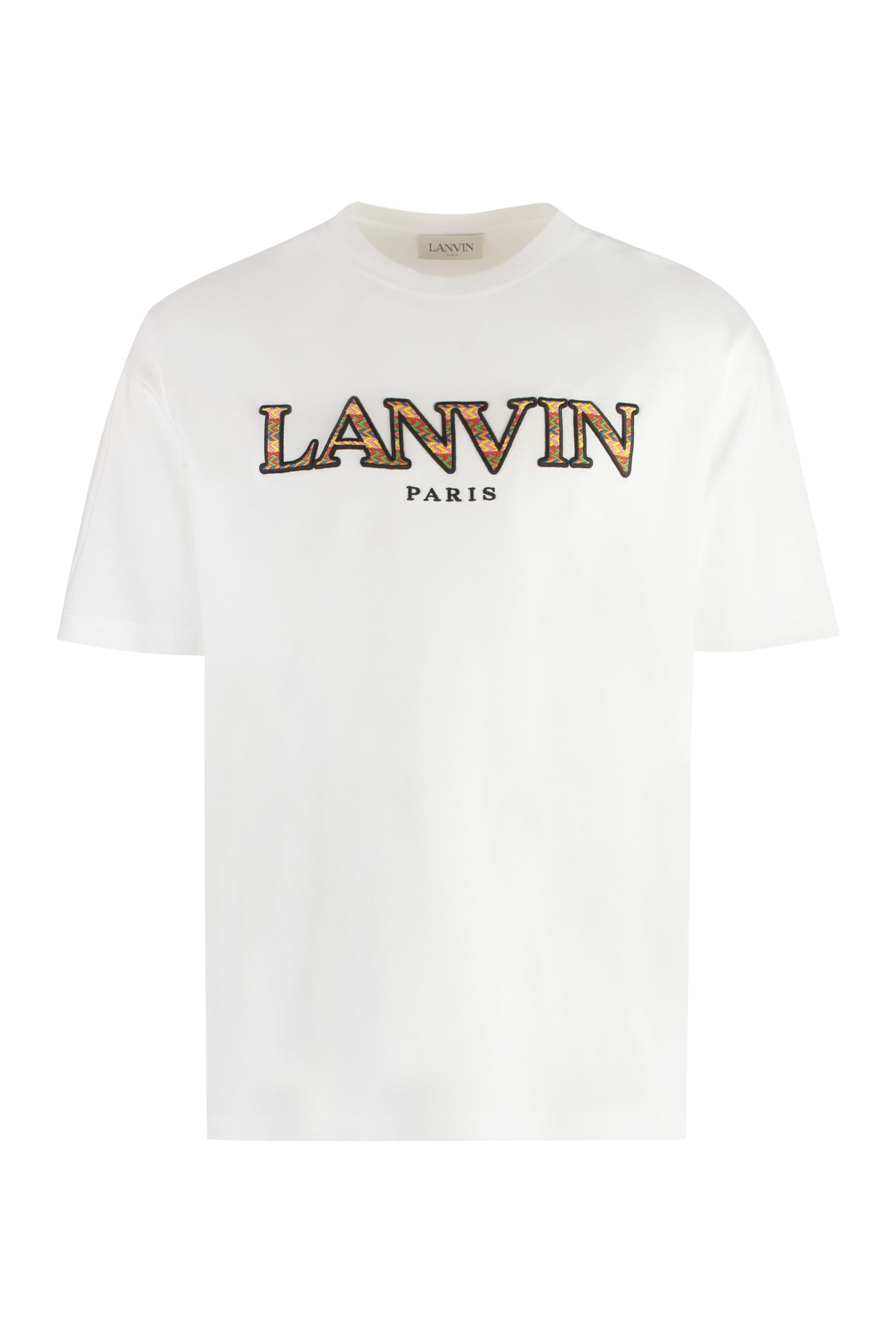 Shop Lanvin Cotton Crew-neck T-shirt In Optic White