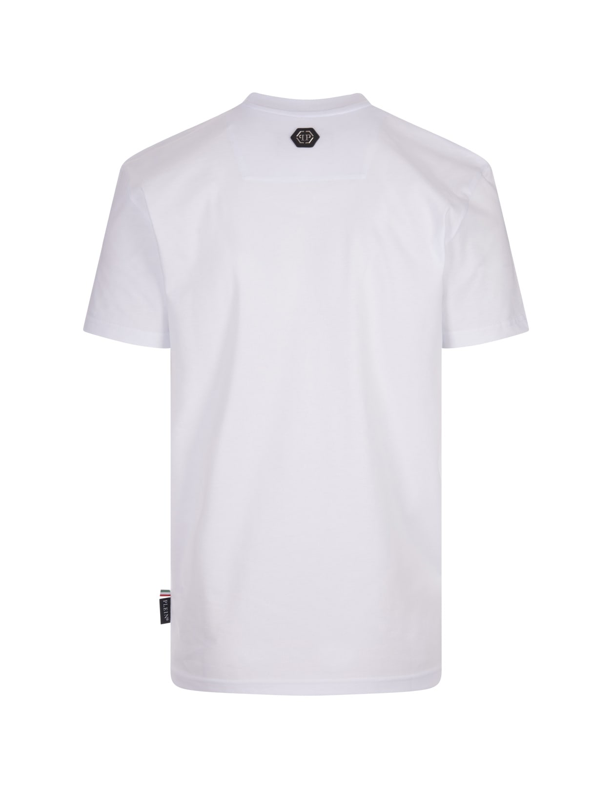 Shop Philipp Plein White Dripping Skull T-shirt In Black