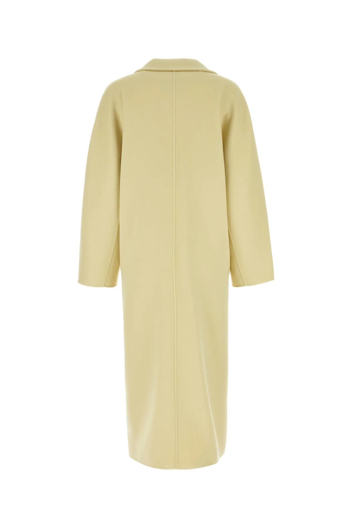 Max Mara Pastel Yellow Wool Blend Aia Coat In Yellow